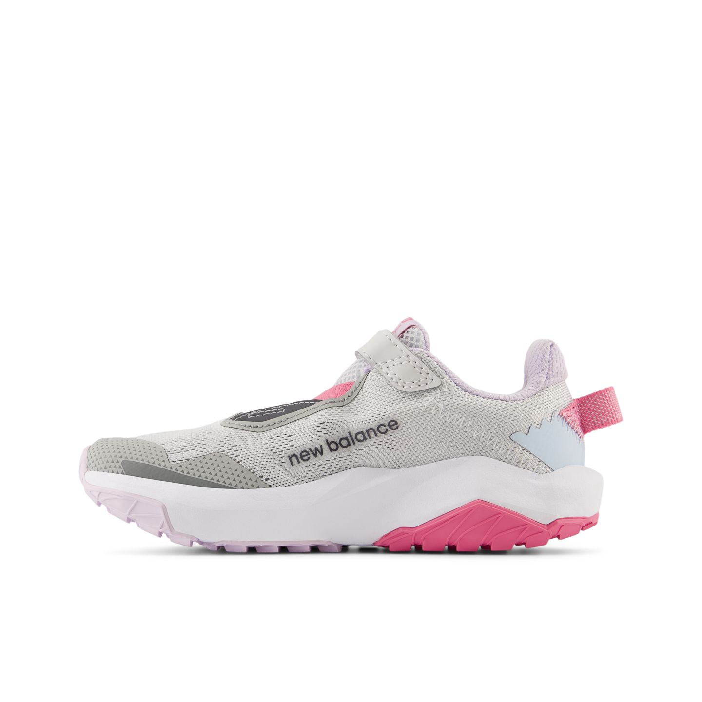 Обувь New Balance Nitrel Bungee Lace with Top Strap для детей, цвет: Серый / Розовый — фото 2