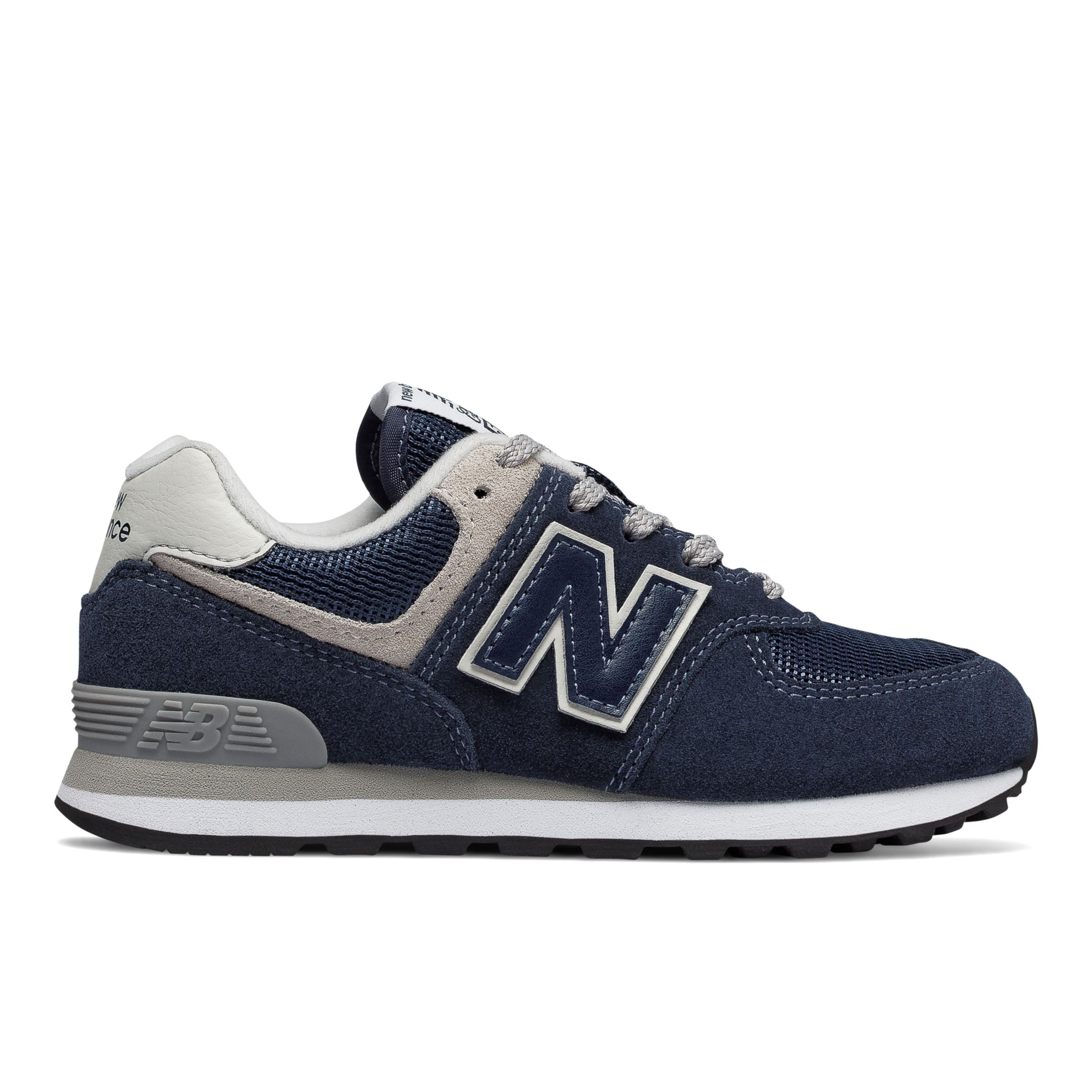 New Balance Crian?a 574 Classic: Evergreen in Cinza, Suede/Mesh, Tamanho 32