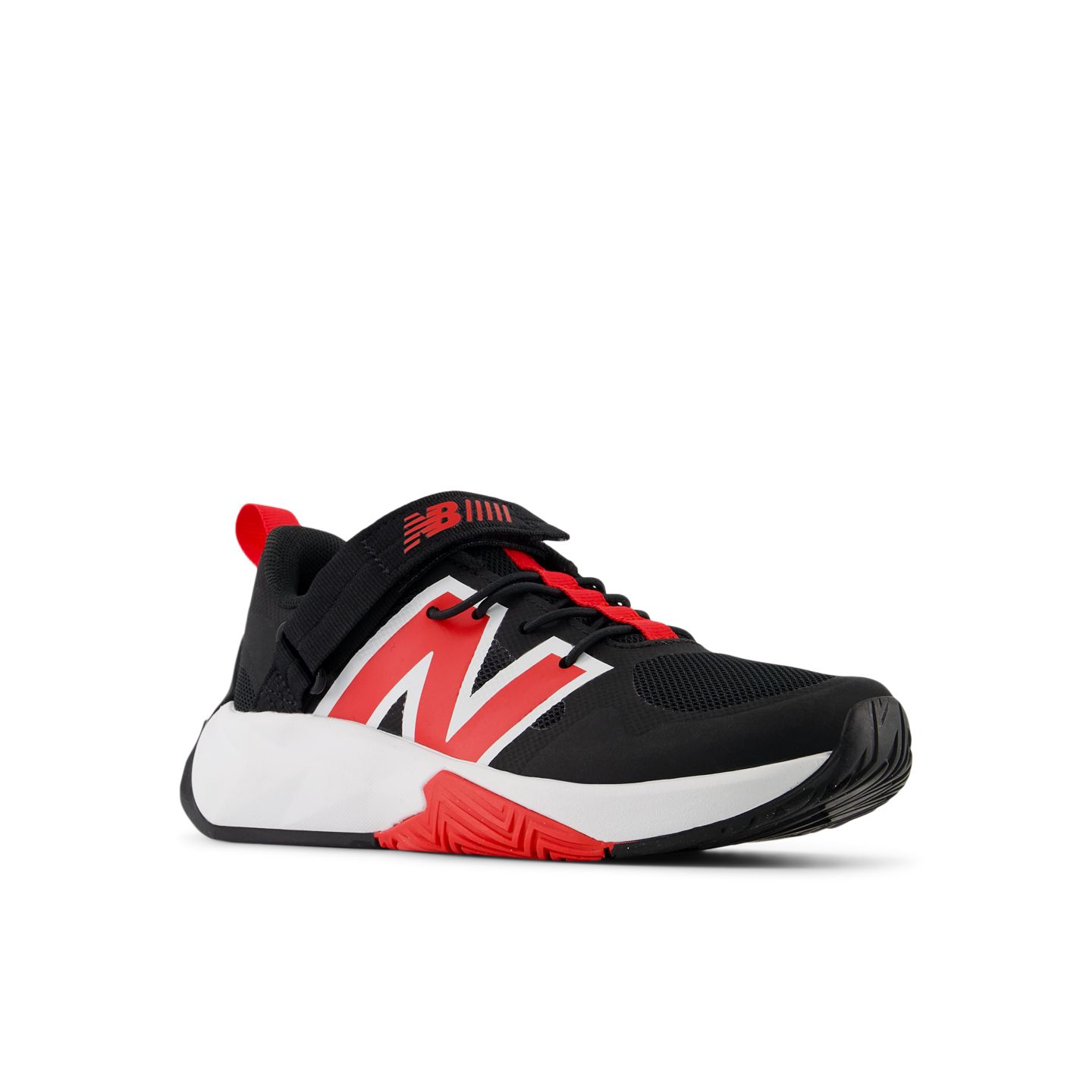 Обувь New Balance FuelCell Play Bungee Lace with Top Strap для детей, цвет: Чёрный / Белый — фото 2