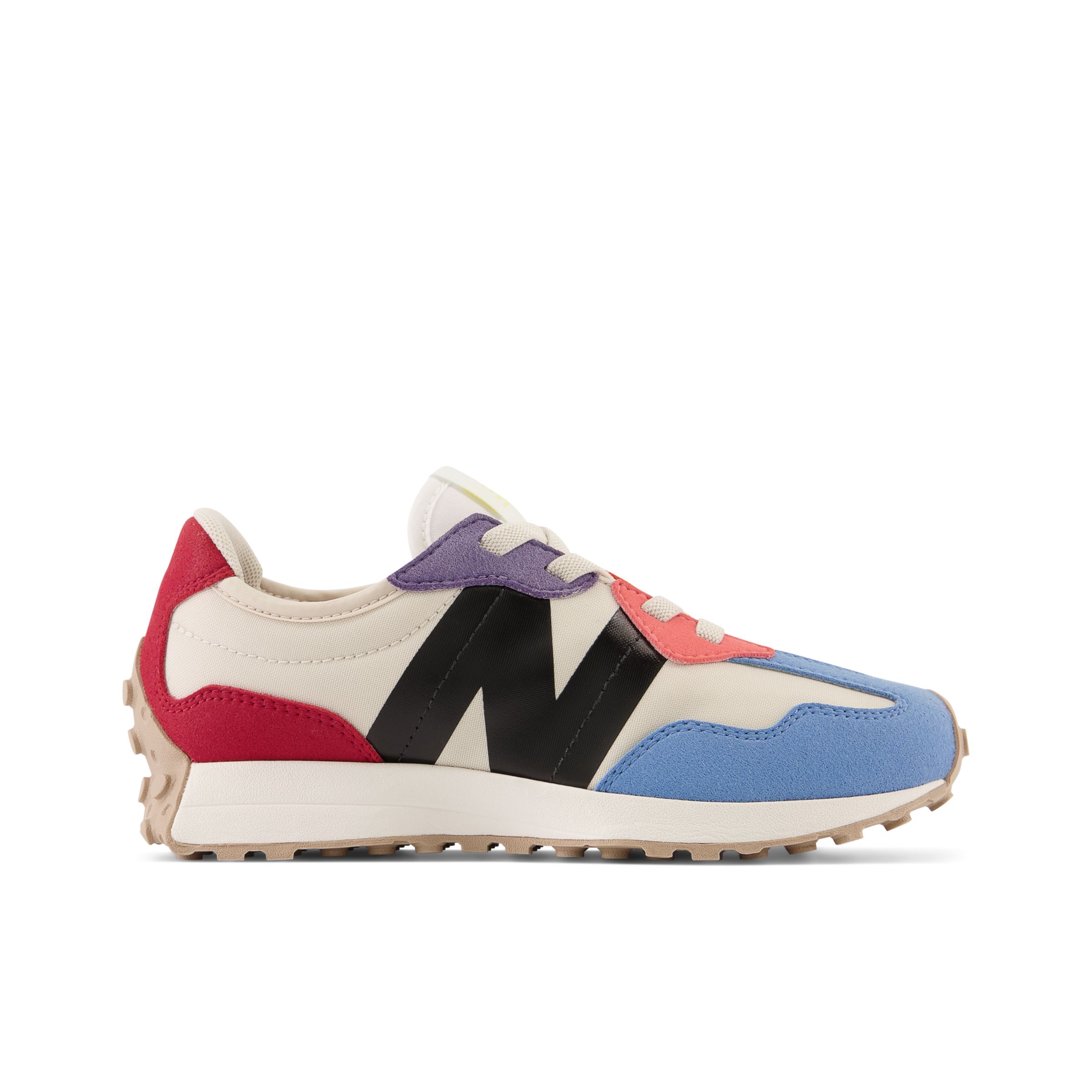 New Balance Enfant 327 Bungee Lace en Red/Black, Synthetic, Taille 31