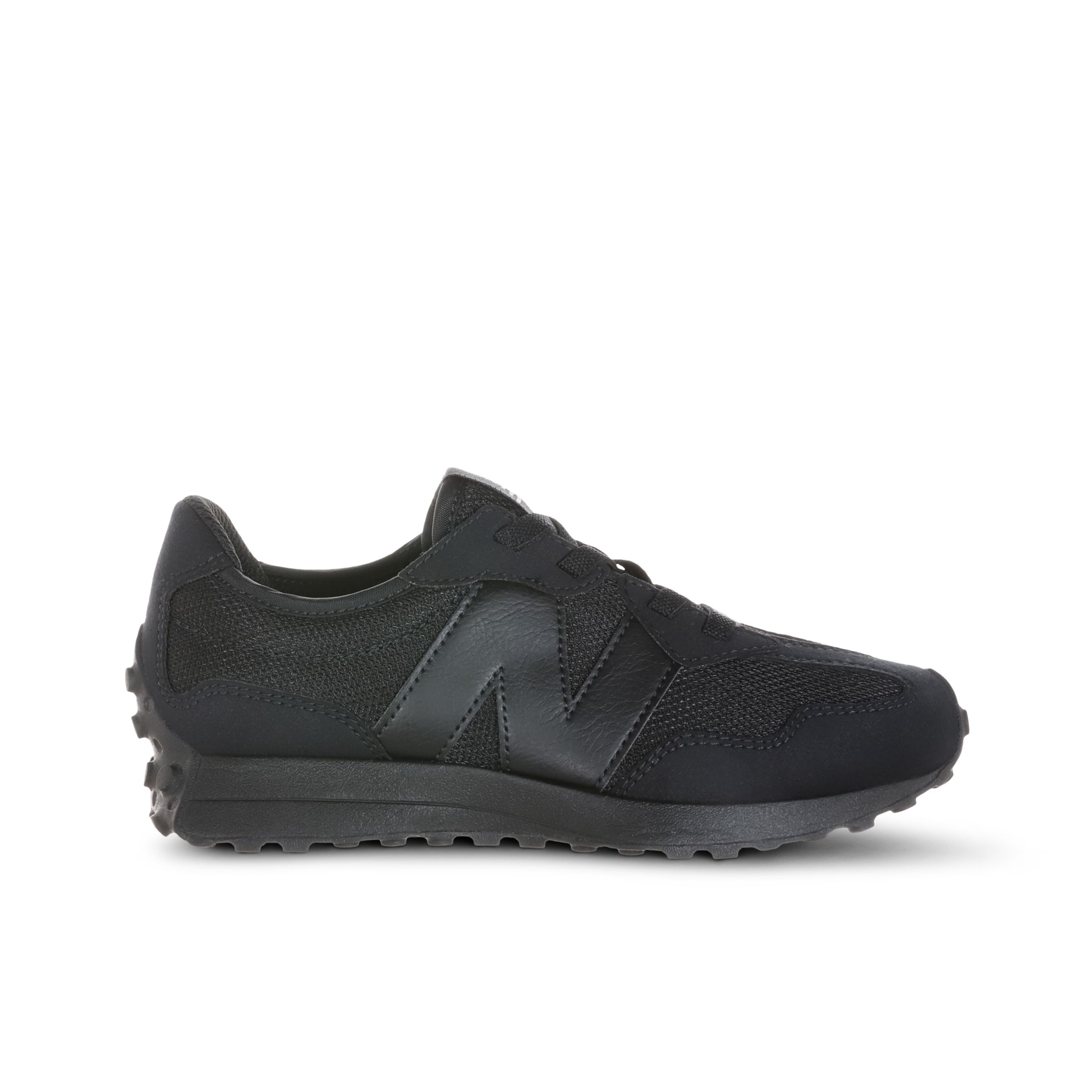New Balance Enfant 327 Bungee Lace en Noir, Synthétique, Taille 28.5