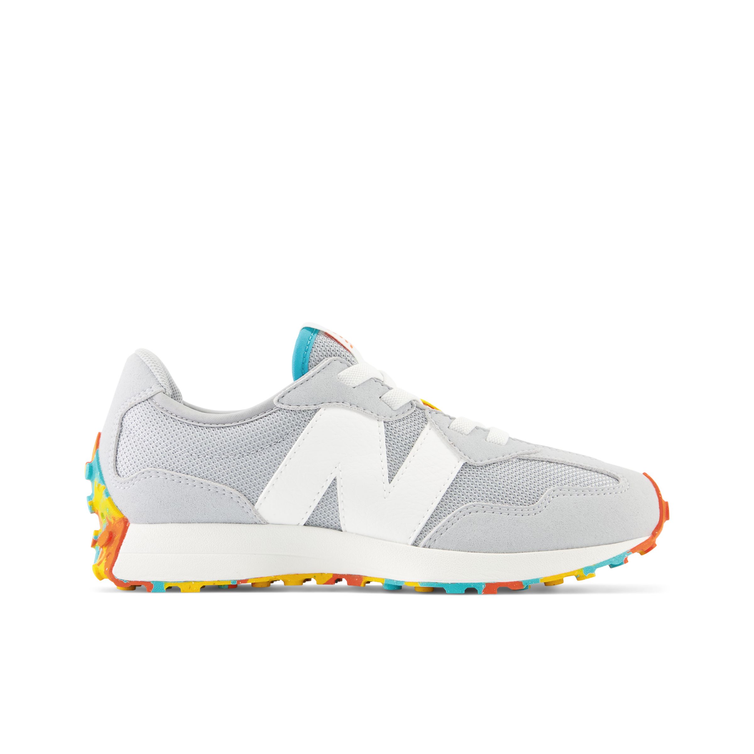 

New Balance Enfant 327 Bungee en Gris/Orange, Synthetic, Taille 33