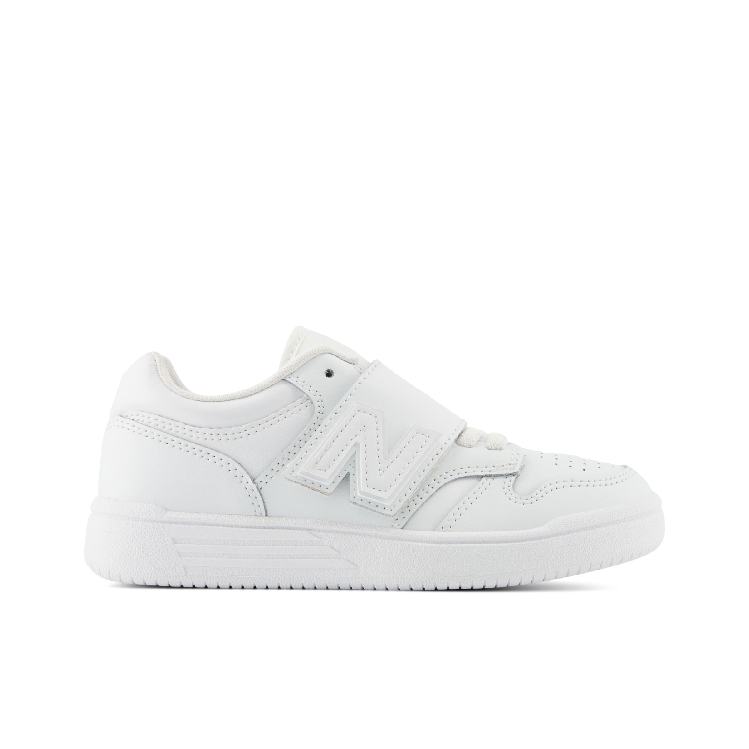 new balance enfant 480 bungee lace with top strap en blanc, synthetic, taille 30.5