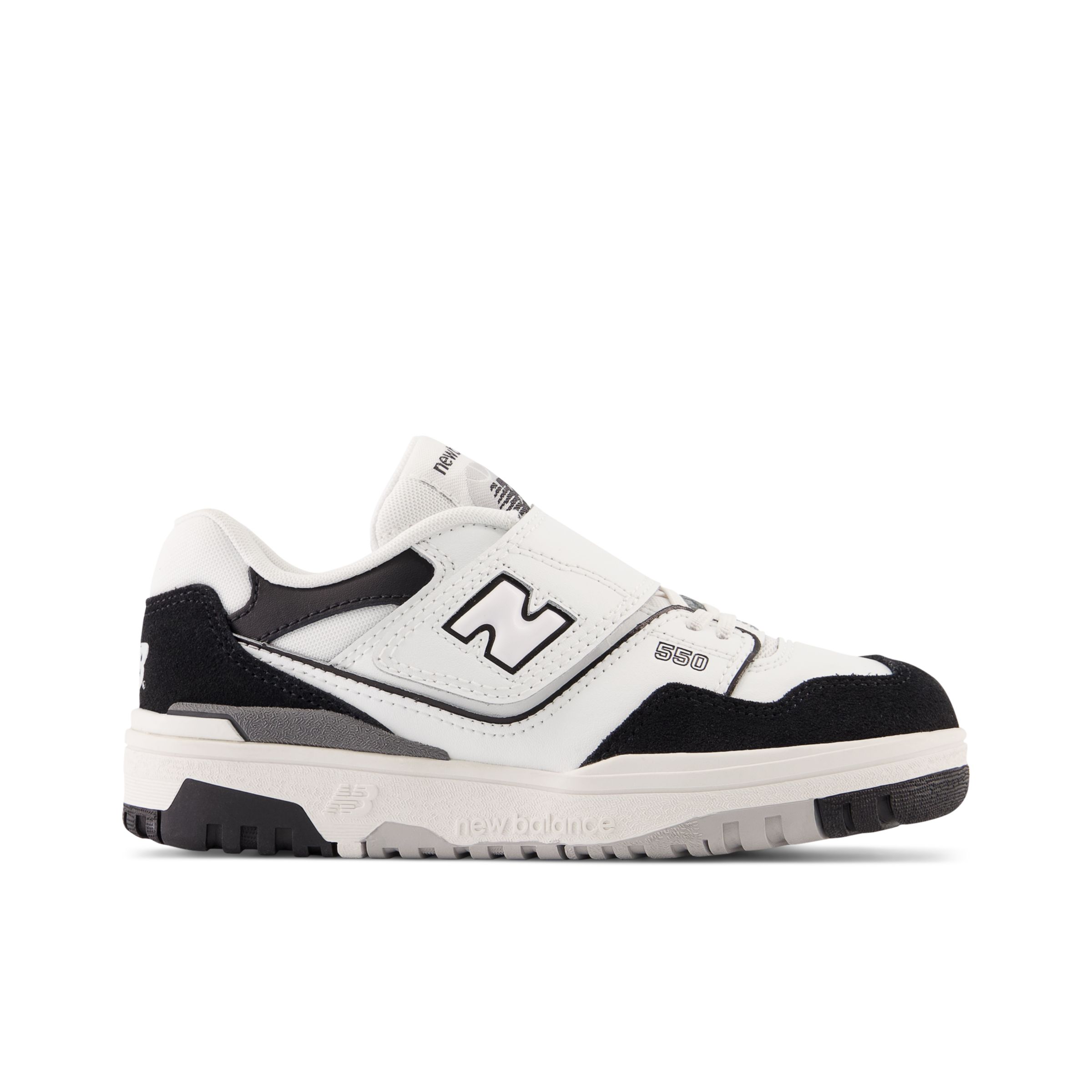 Shop New Balance ' 550 Bungee Lace With Top Strap In White/black/rain Cloud