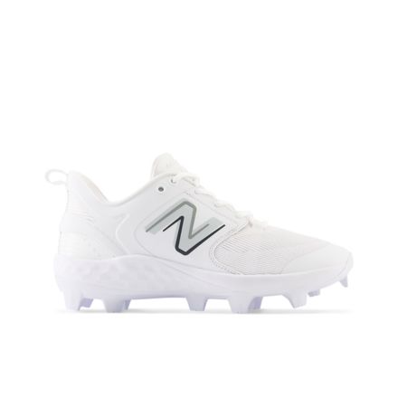 white metal new balance cleats