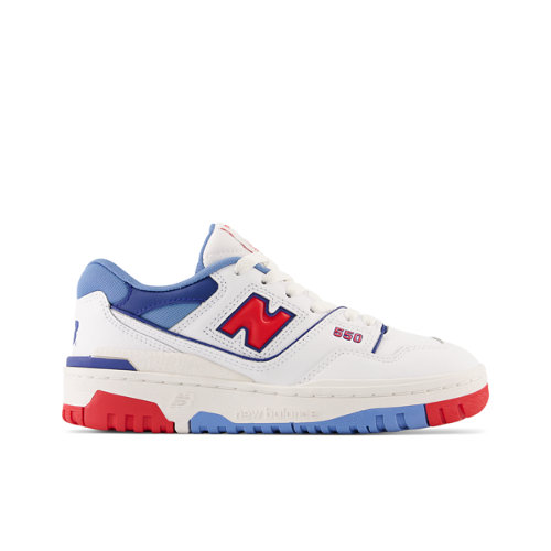 New Balance Kids' 550 in White/Red/Blue Synthetic - PSB550CH