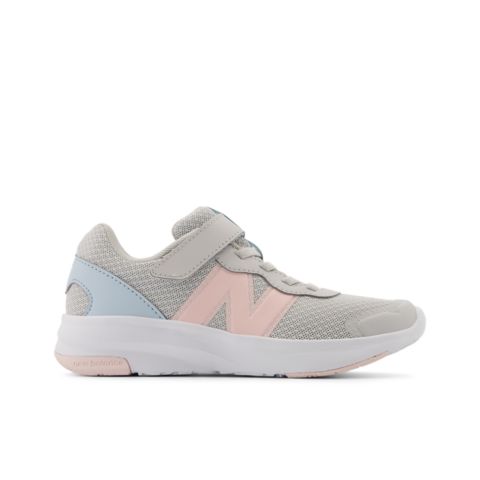 Обувь New Balance 578v1 Bungee Lace with Top Strap для детей, цвет: Серый / Розовый
