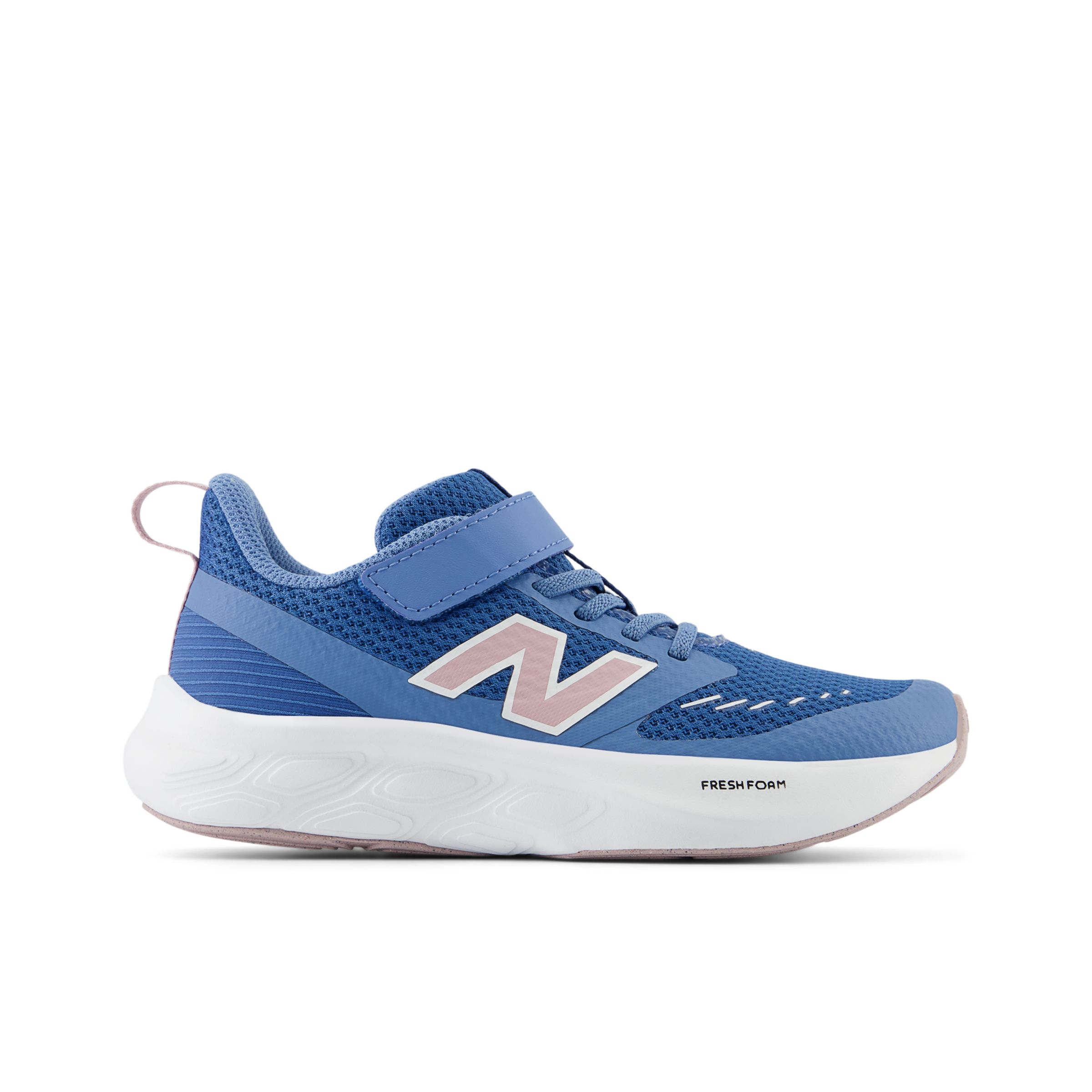 New Balance Enfant Fresh Foam 625 Bungee Lace with Top Strap en Bleu/Rose, Engrener, Taille 34.5