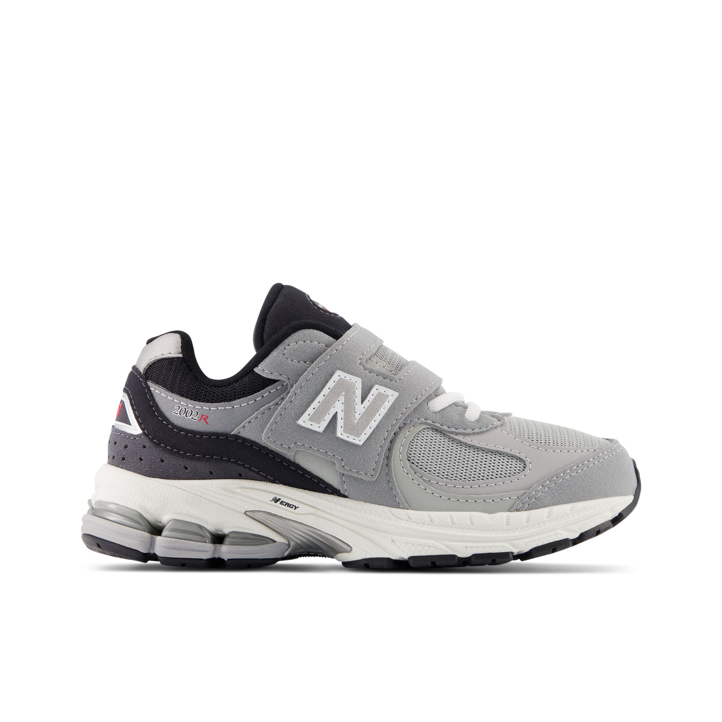 

New Balance Enfant 2002 Hook & Loop en Gris/Noir, Leather, Taille 32.5
