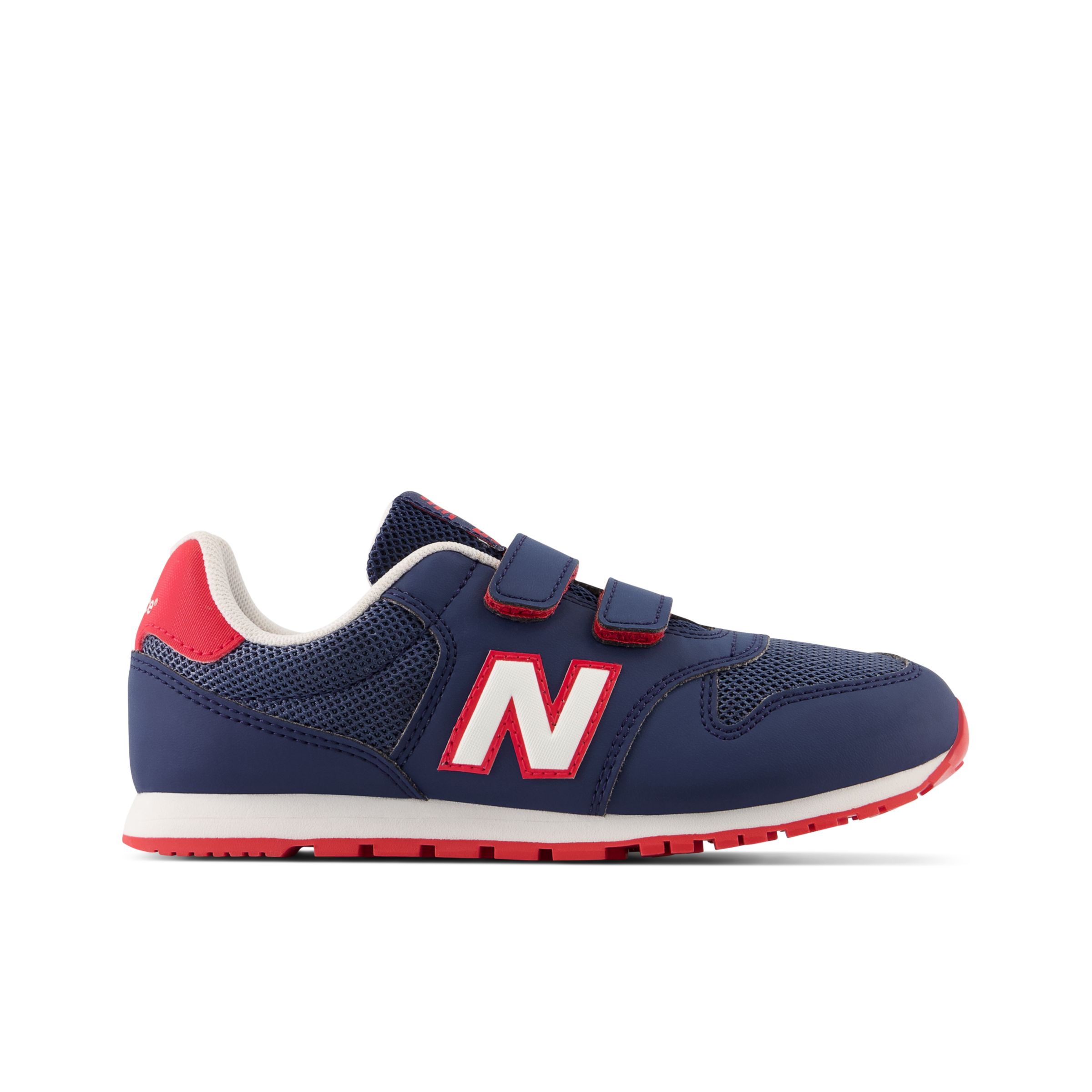 New Balance Enfant 500 Hook & Loop en Blue/Bleu/Red/rouge, Synthetic, Taille 28