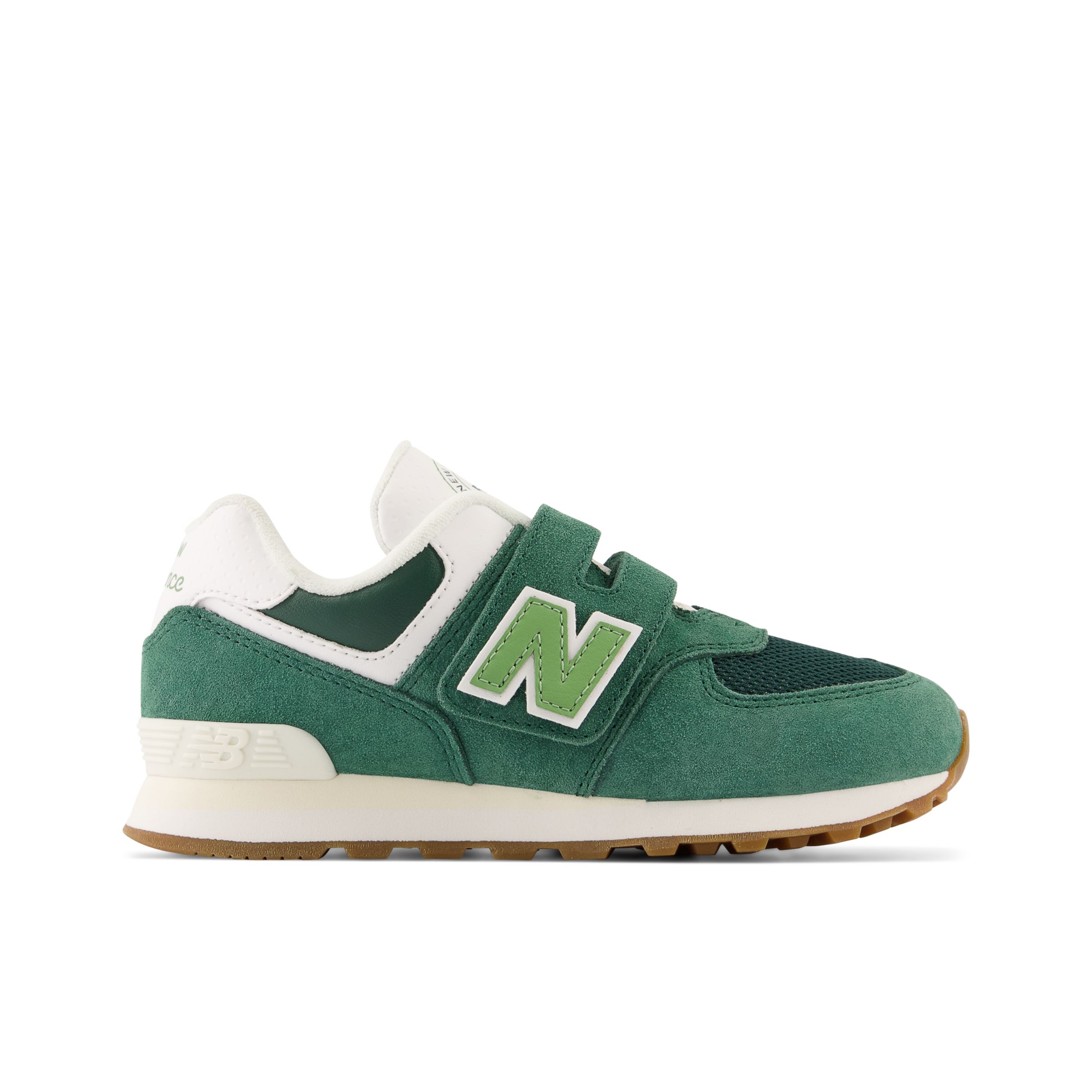 New Balance Enfant 574 Hook & Loop en Green/vert, Leather, Taille 28