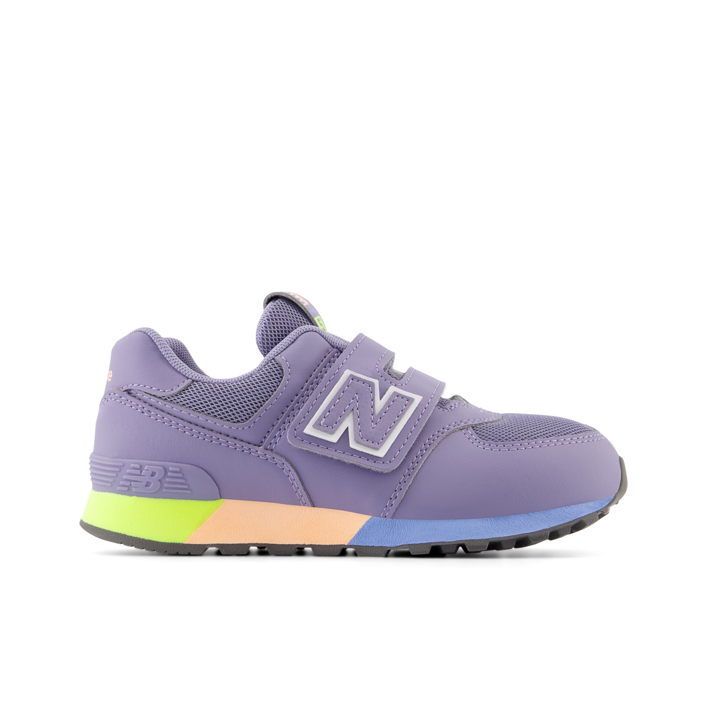 

New Balance Enfant 574 HOOK & LOOP en Mauve/Jaune, Synthetic, Taille 31