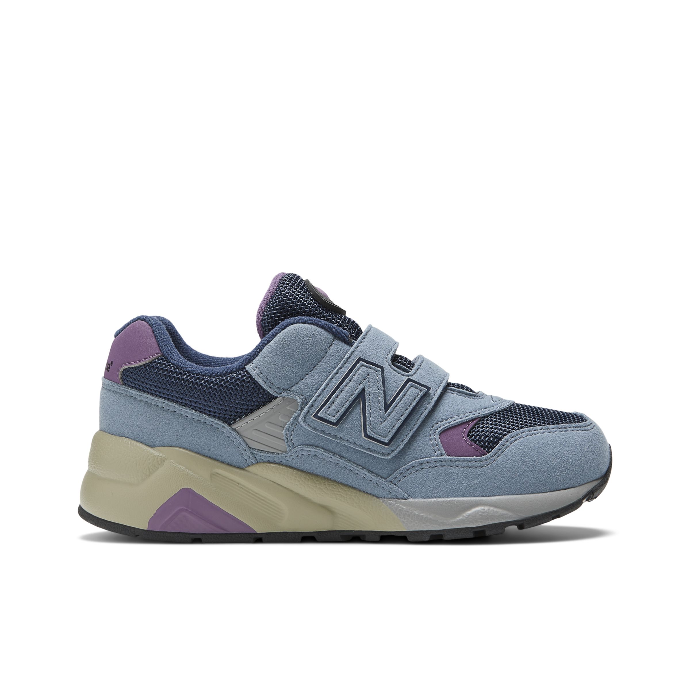 New Balance Enfant 580 Hook & Loop en Gris/Mauve, Synthetic, Taille 33.5