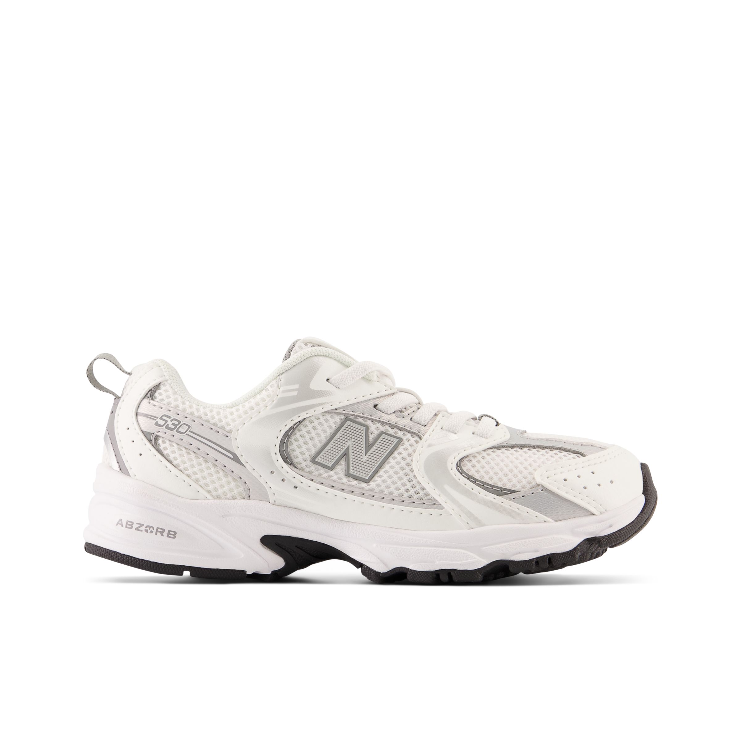 New Balance  Barn 530 Bungee i White/Grey Synthetic, Storlek 30.5