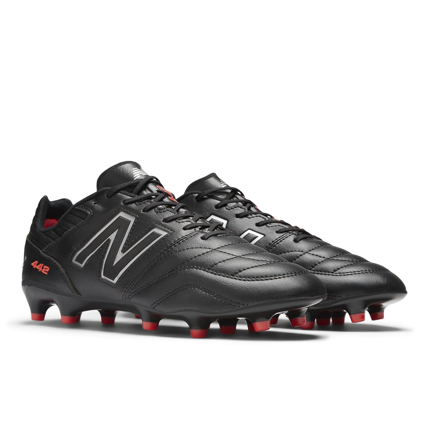 Мужские бутсы New Balance 442 PRO FG V2 NON KL, цвет: Чёрный / Белый — фото 2