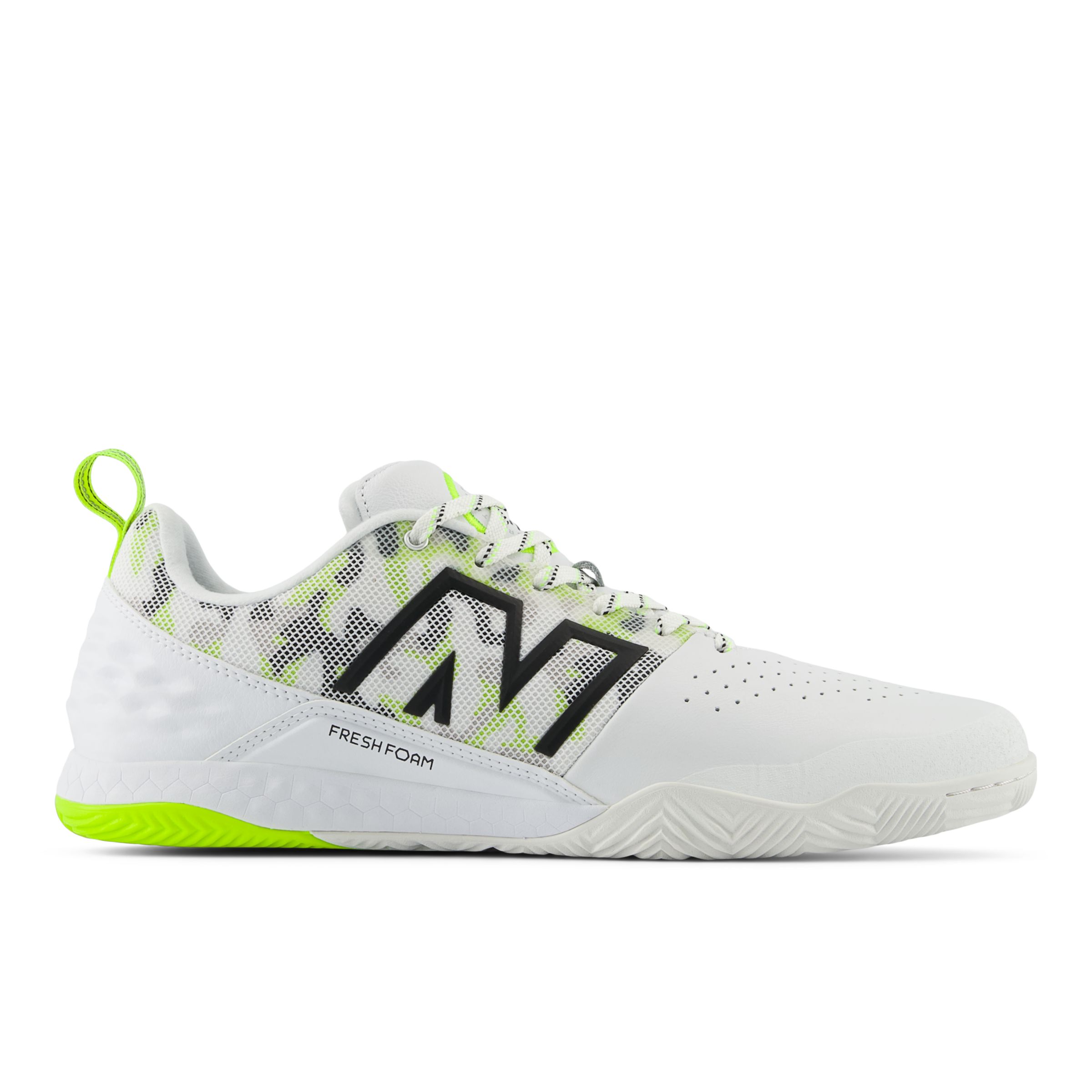 New Balance Unisex Audazo Pro IN V6 in White/Yellow/Purple/Black Synthetic, size 9.5