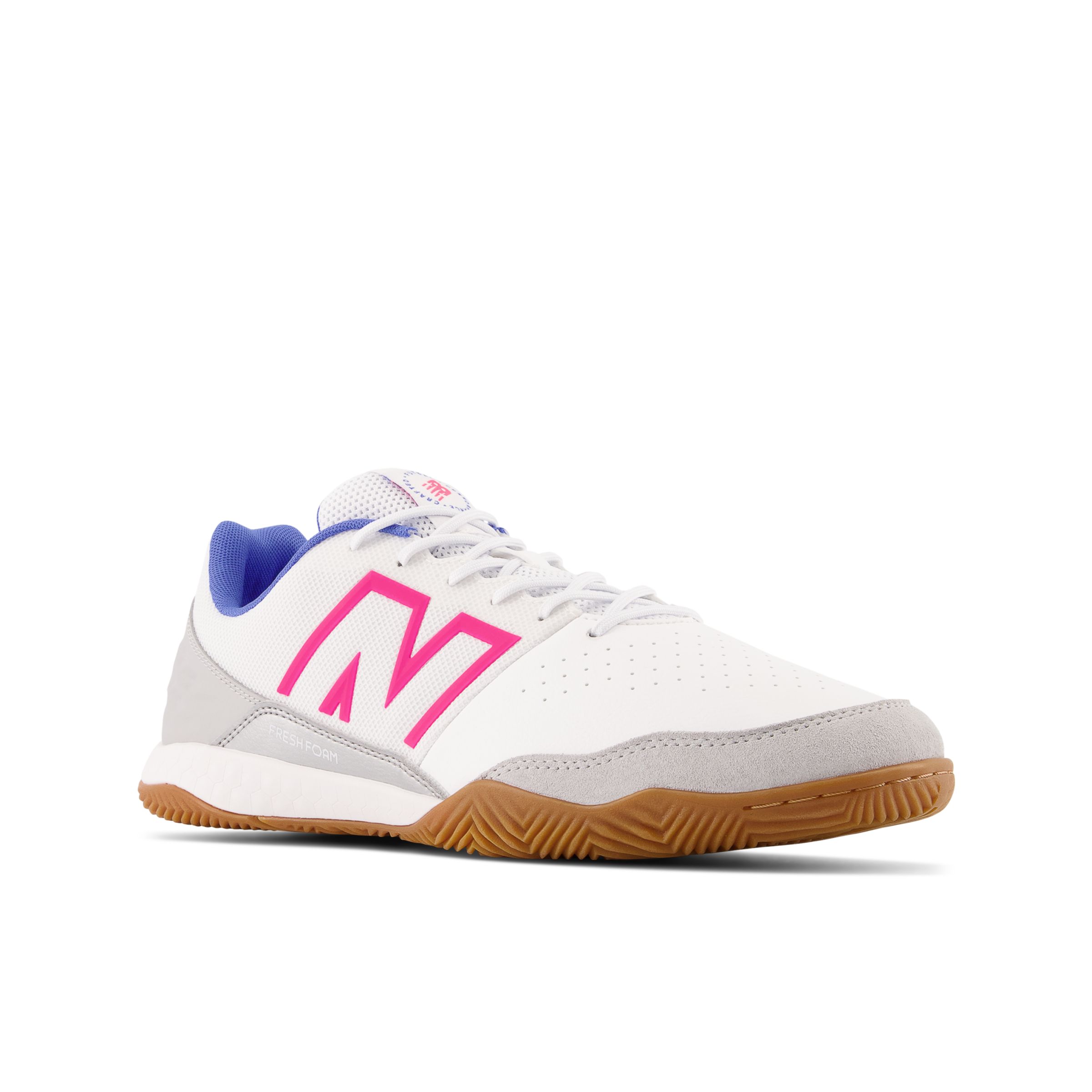 New Balance Men's Fresh Foam Audazo v6 Command IN in White/Blue/Pink Synthetic, size 10.5