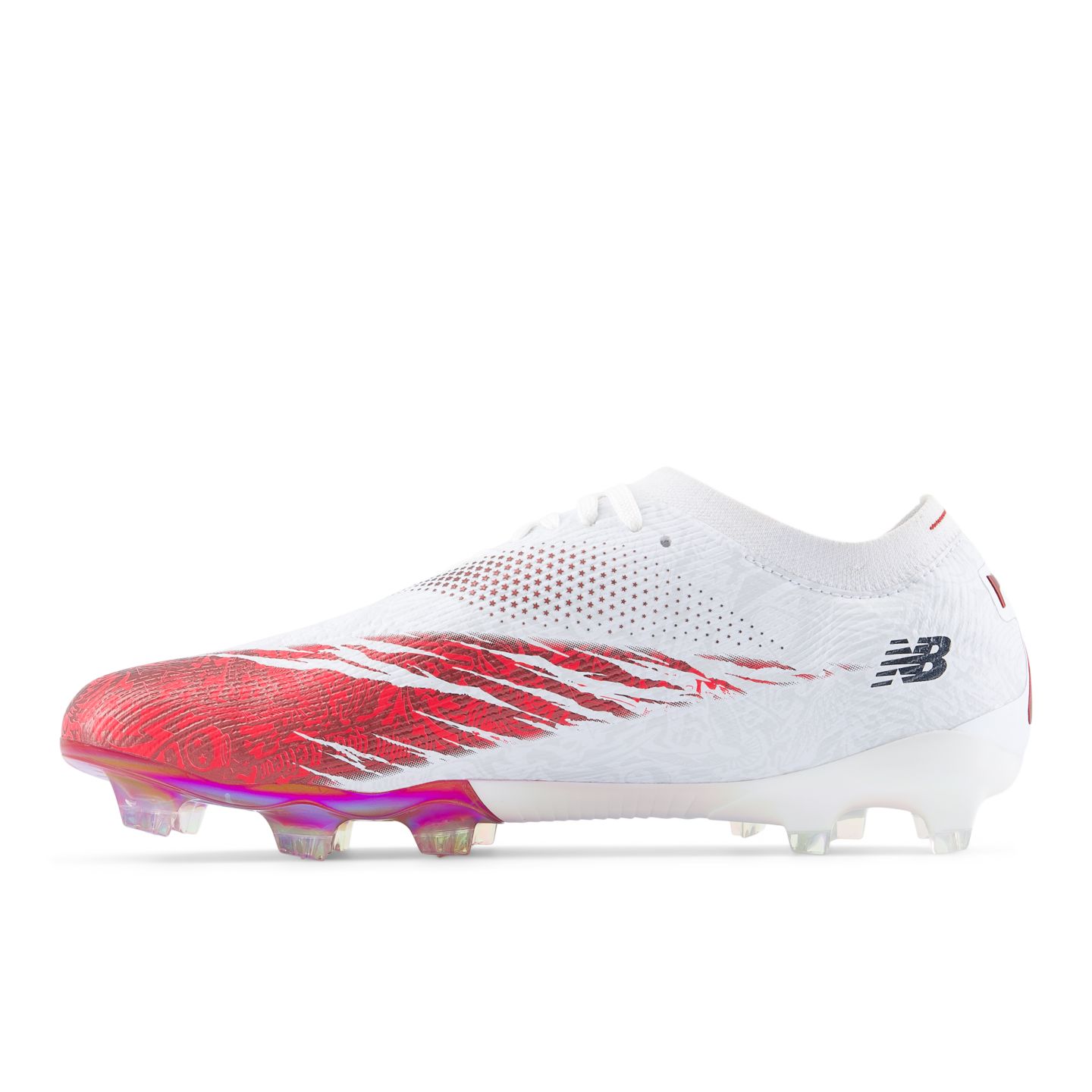 Мужские бутсы New Balance Bukayo Saka x Furon Elite FG V8, цвет: Белый / Бордовый — фото 6