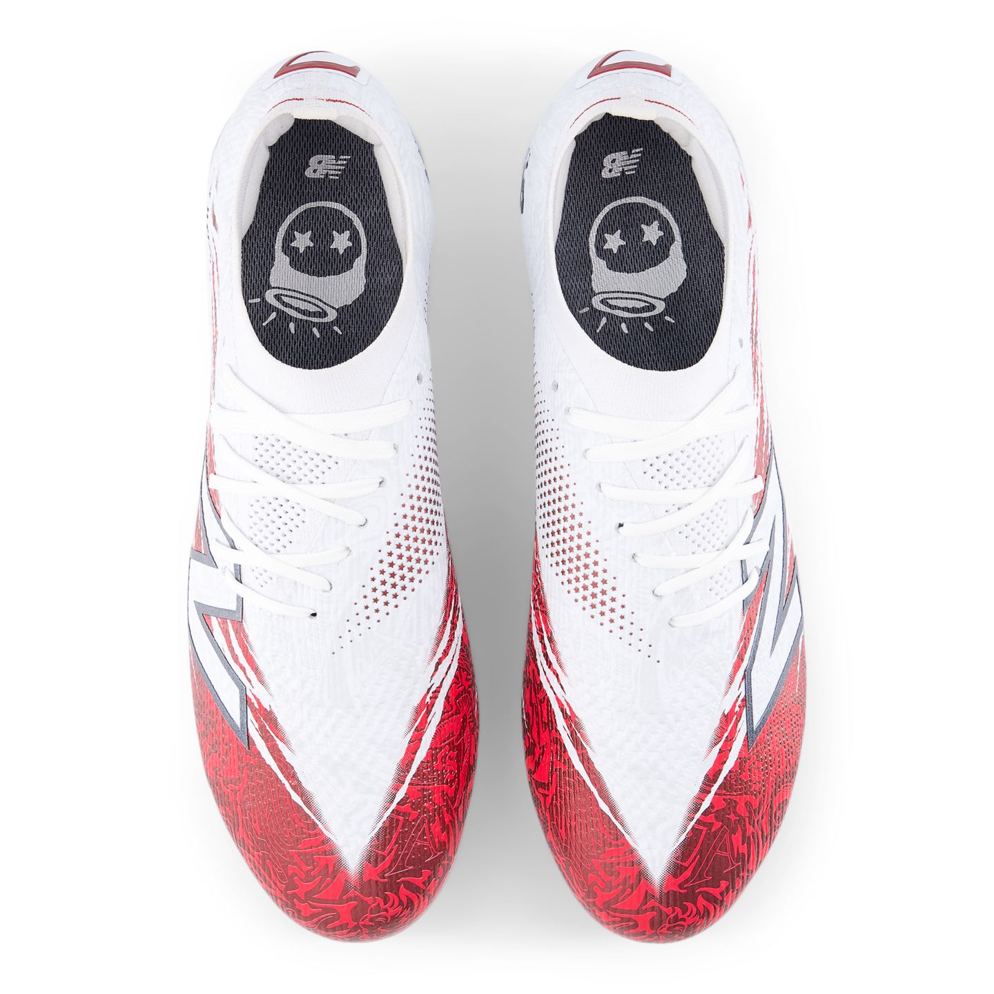 Мужские бутсы New Balance Bukayo Saka x Furon Elite FG V8, цвет: Белый / Бордовый — фото 5