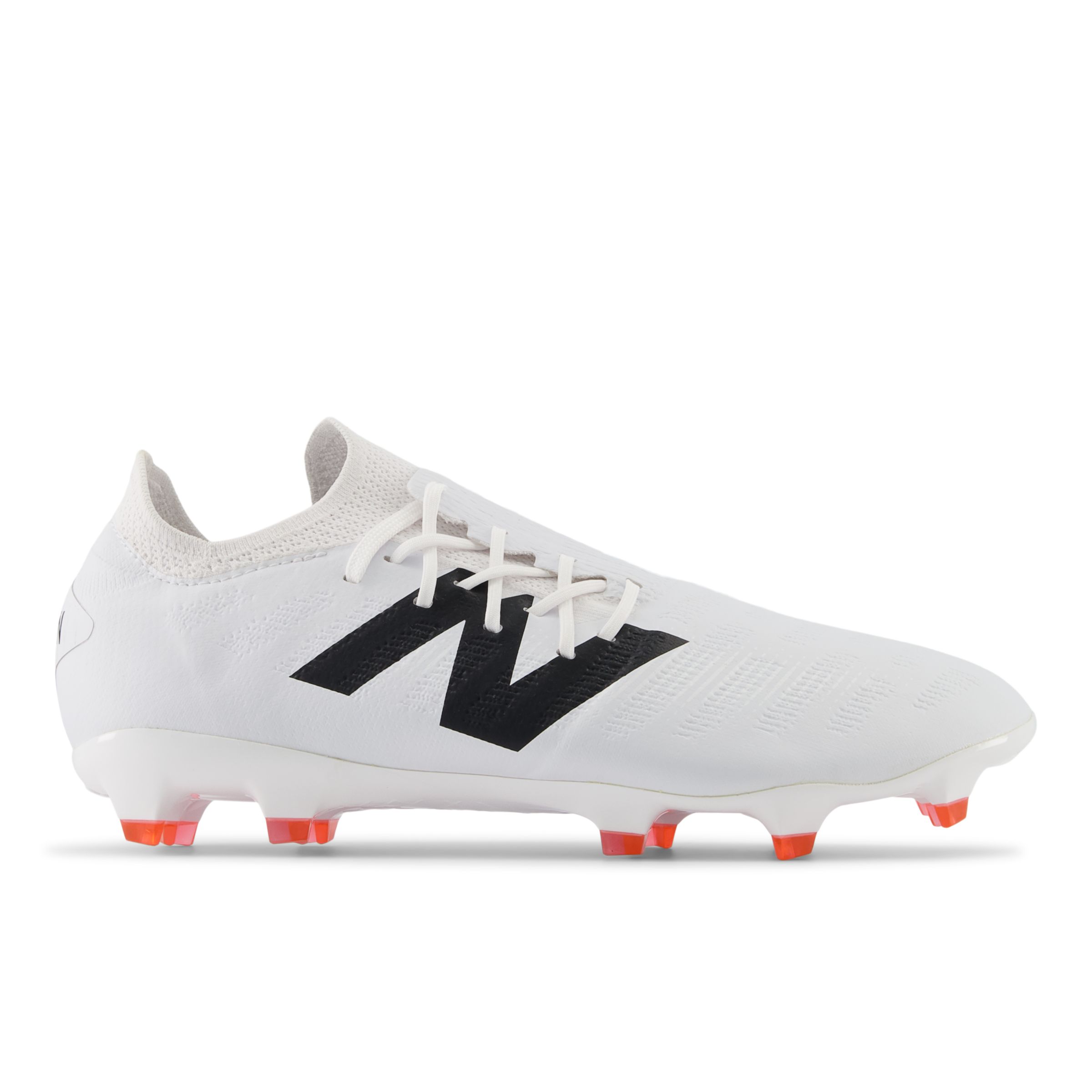 New Balance Unisex FURON DESTROY FG V7+ in White/Black/Red Synthetic, size 12