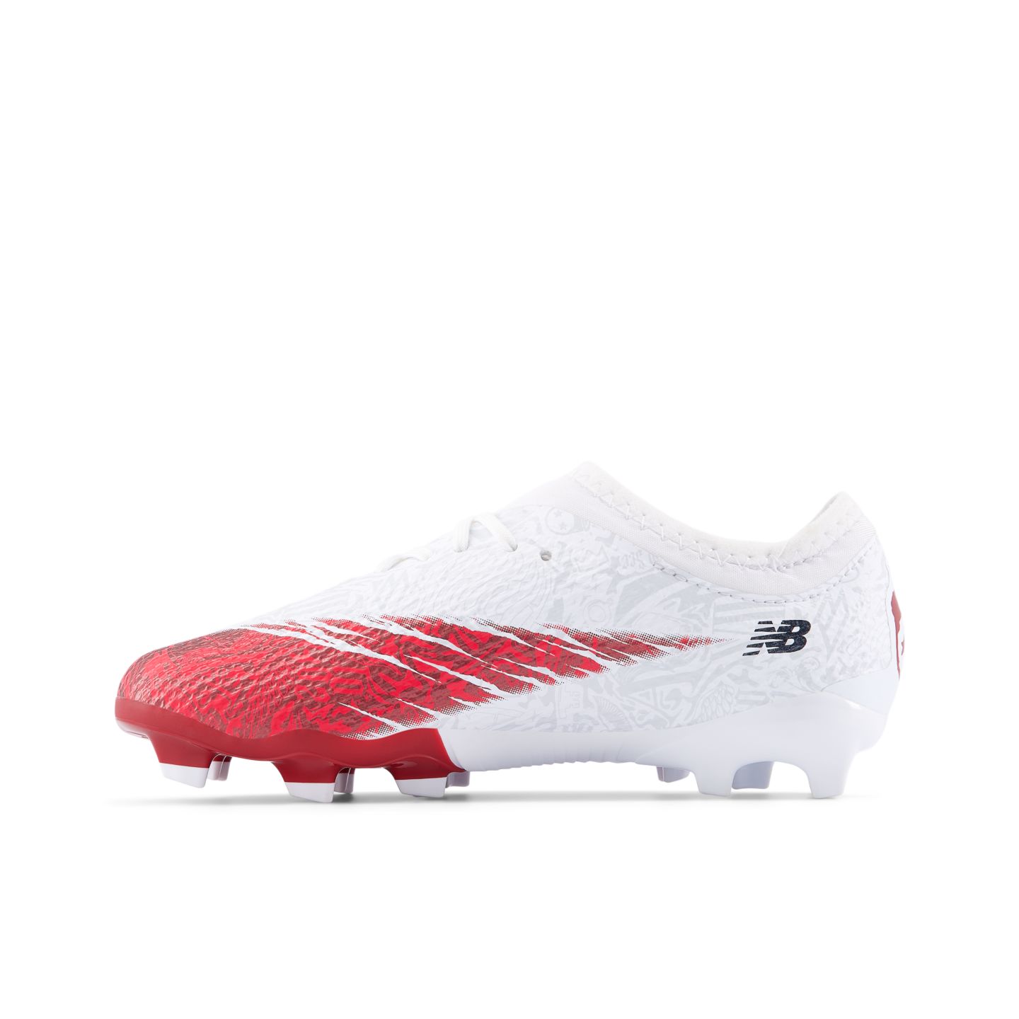 Детские бутсы New Balance Bukayo Saka x Furon Team Jnr FG V8, цвет: Белый / Бордовый — фото 7