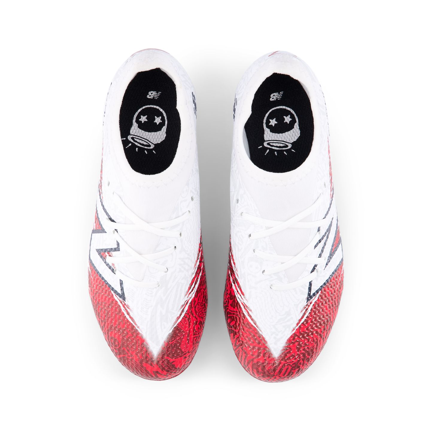 Детские бутсы New Balance Bukayo Saka x Furon Team Jnr FG V8, цвет: Белый / Бордовый — фото 6