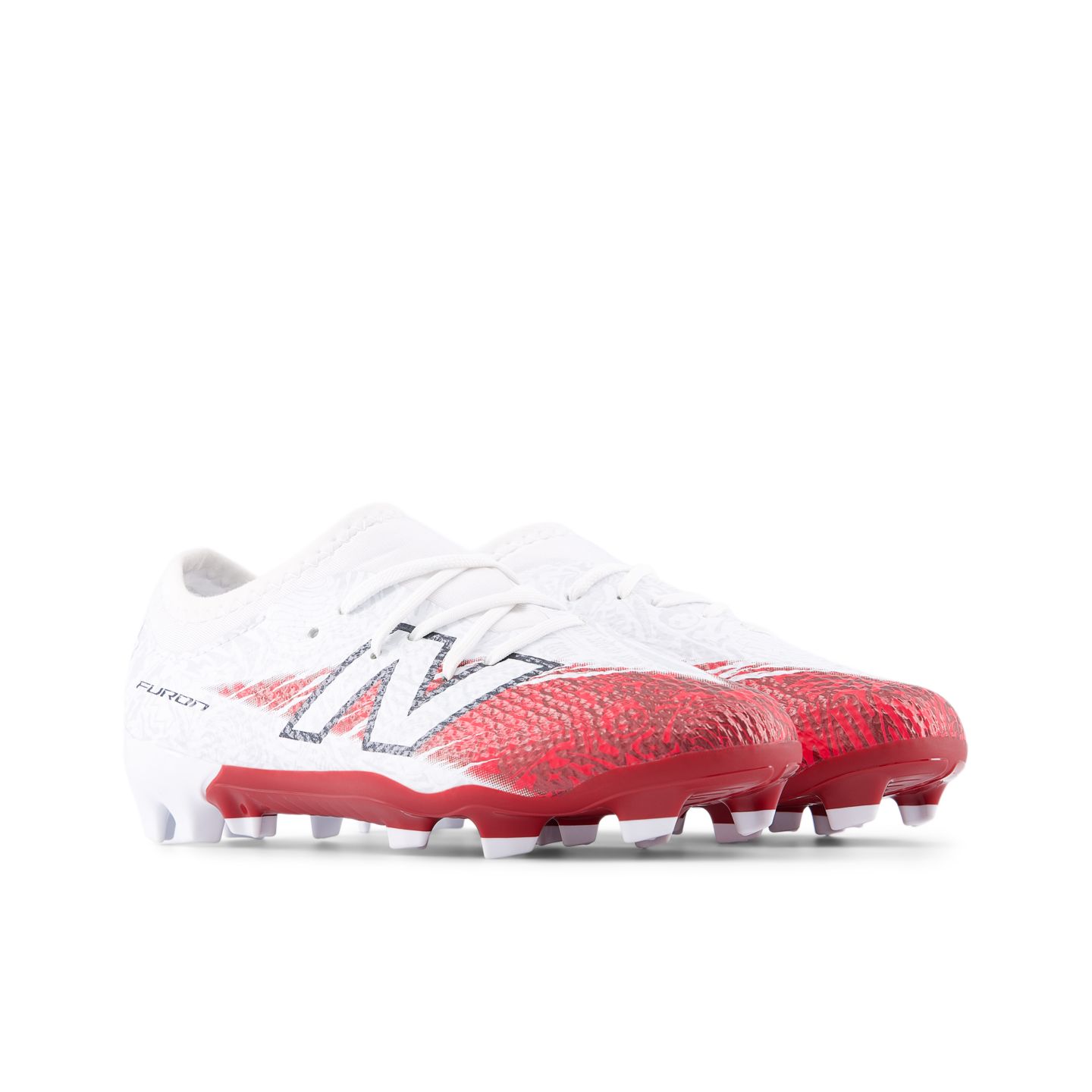 Детские бутсы New Balance Bukayo Saka x Furon Team Jnr FG V8, цвет: Белый / Бордовый — фото 3