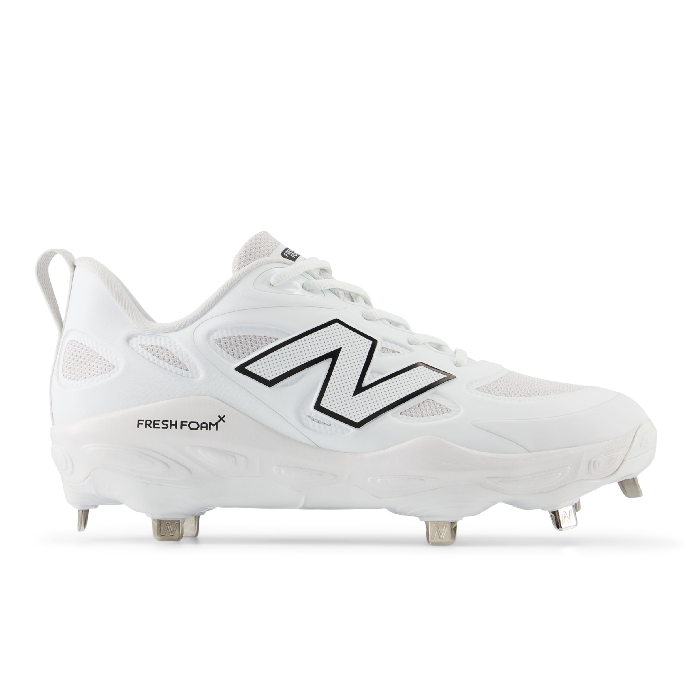 New Balance Women's Fresh Foam X Velo V4 Metal Softball Shoes In White/black