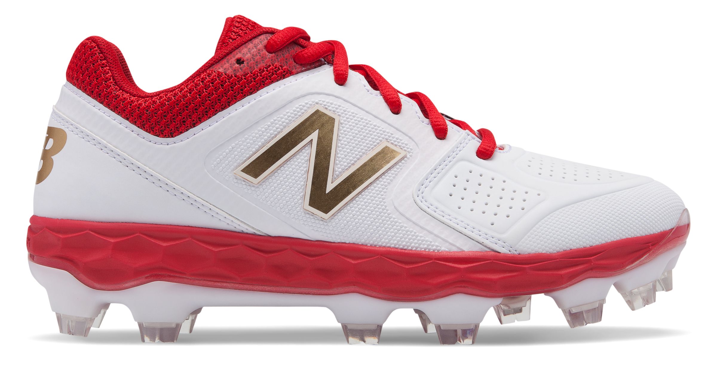 red and white new balance cleats