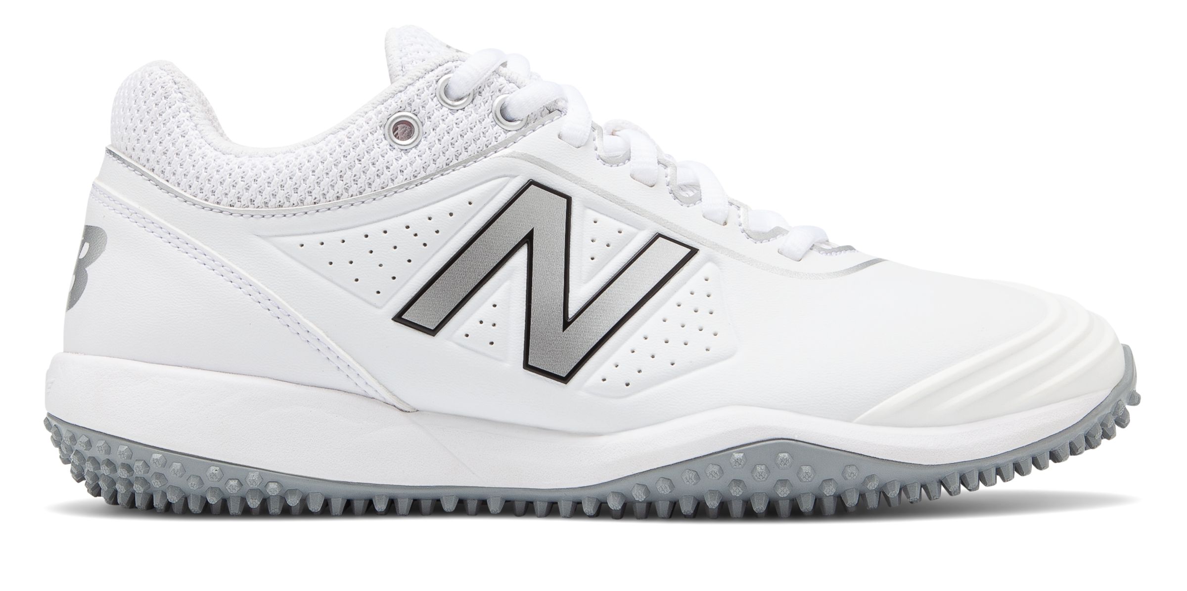 black and white new balance turf shoes