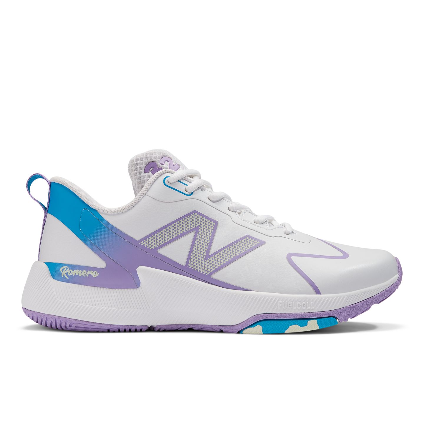 Женские кроссовки New Balance FuelCell Romero Duo Trainer Unity of Sport, цвет: Белый / Фиолетовый — фото 1