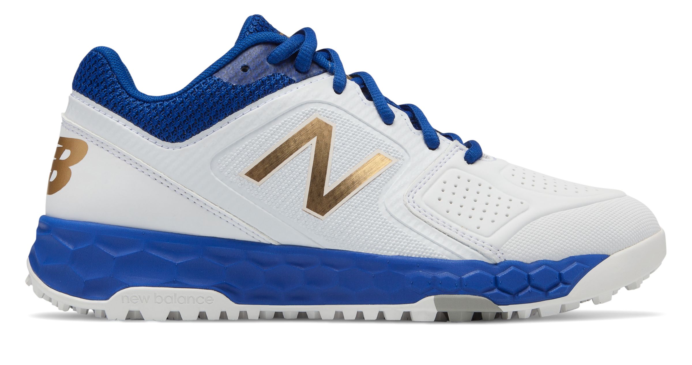 new balance white turfs