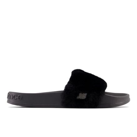 fur slides black