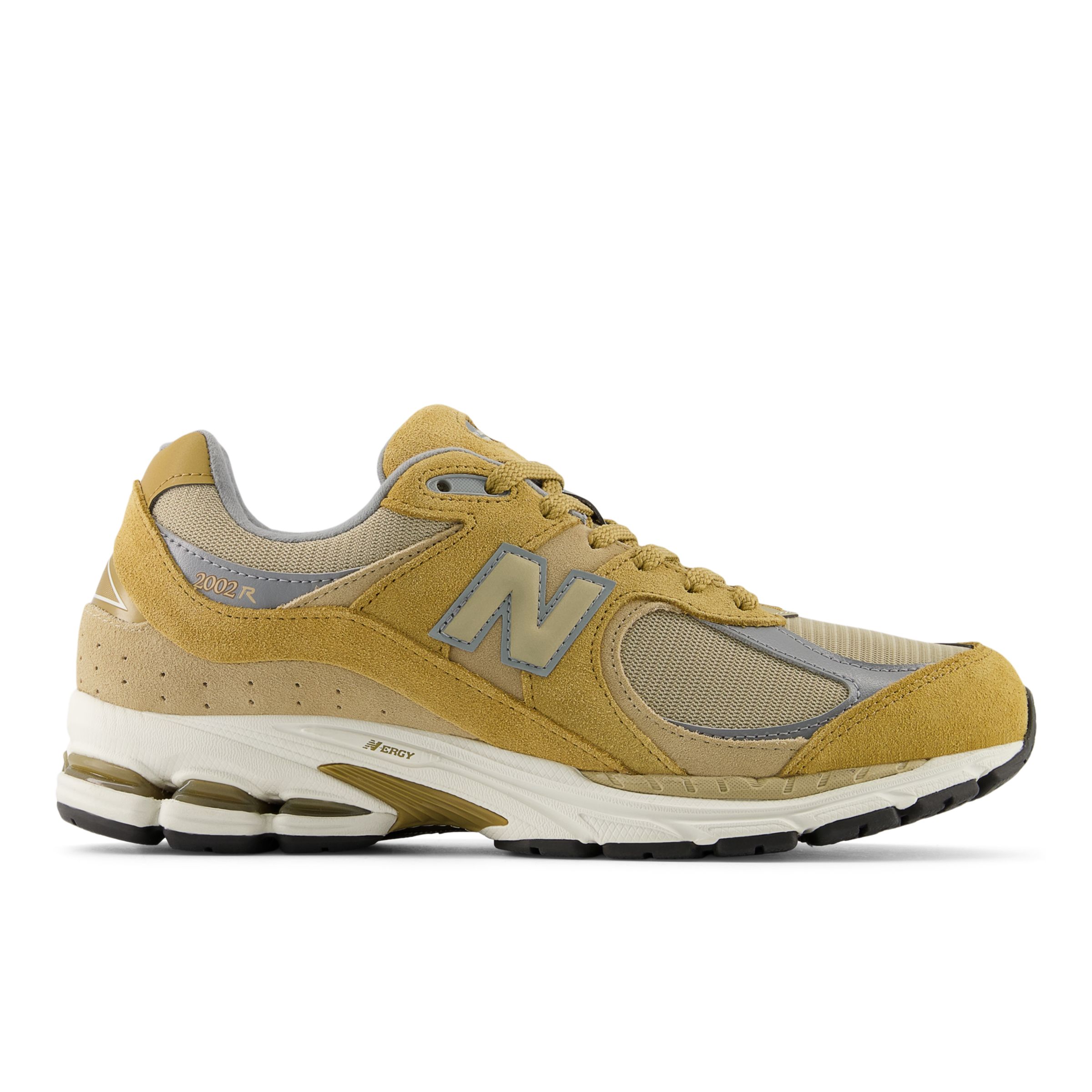 New Balance Unisex 2002R in Beige/Grey Suede/Mesh, size 11.5