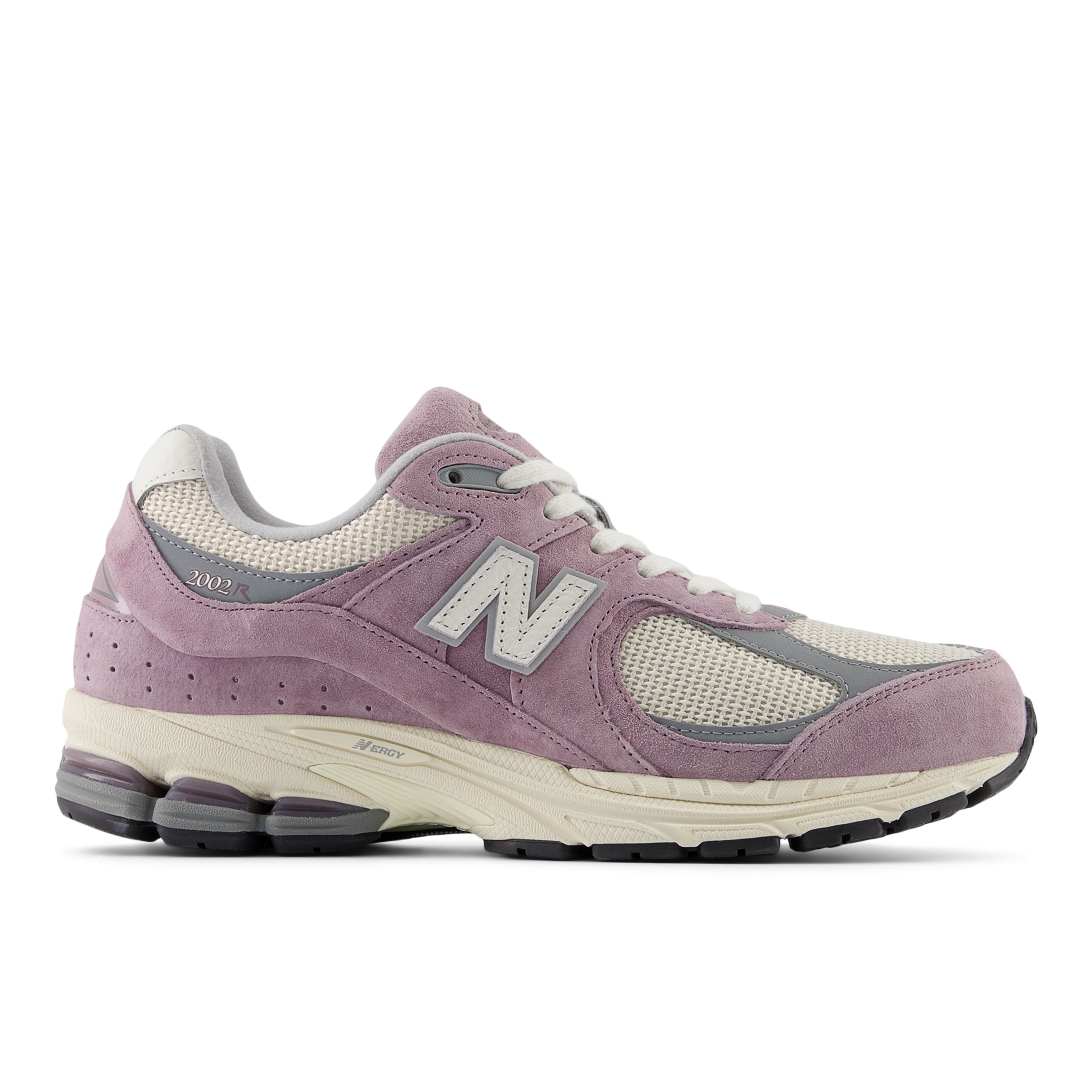 New Balance Unisex 2002R in Purple/Beige Suede/Mesh, size 6.5