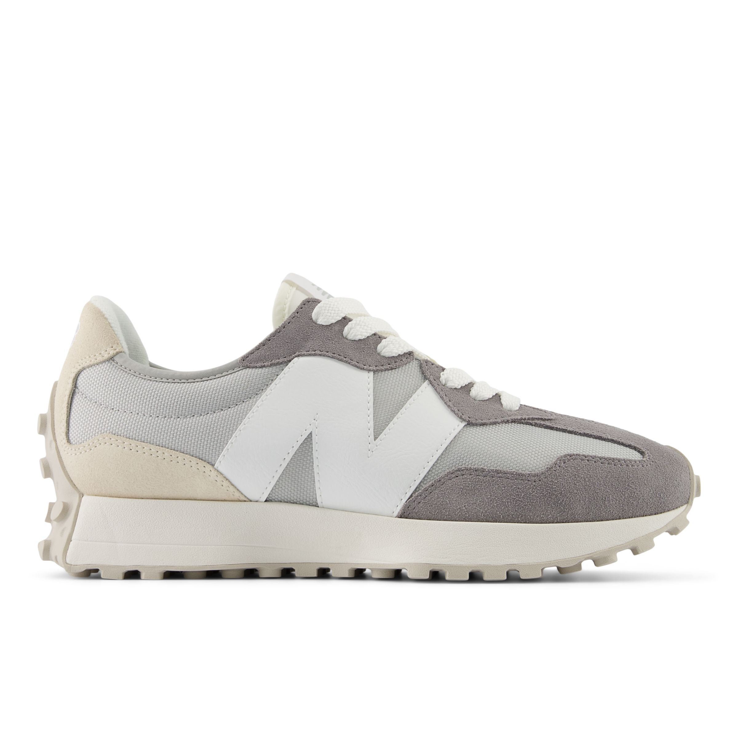 New Balance Unisex 327 in Grey Suede/Mesh, size 6.5