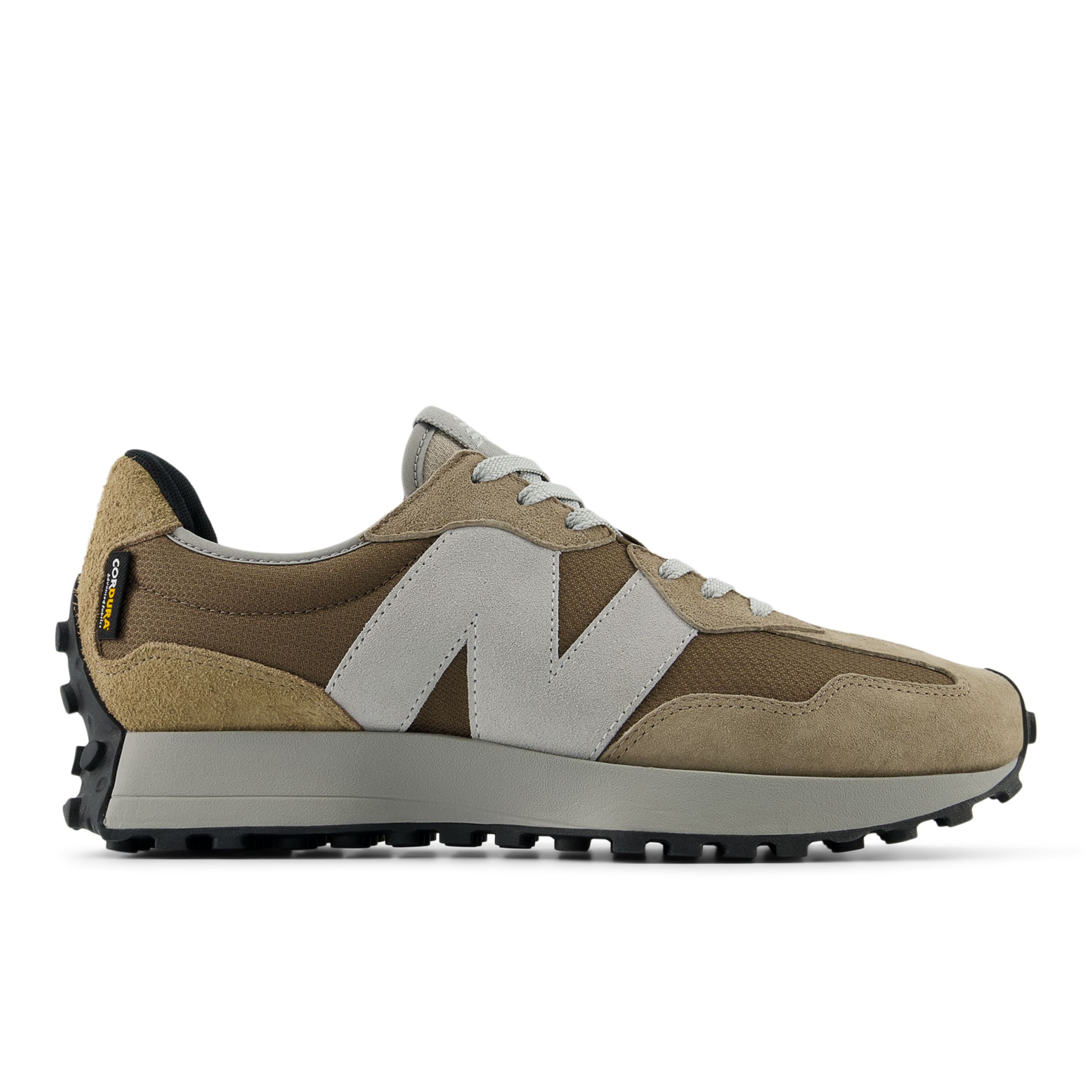 New Balance Unisex 327 in Beige/Brown Suede/Mesh, size 9.5