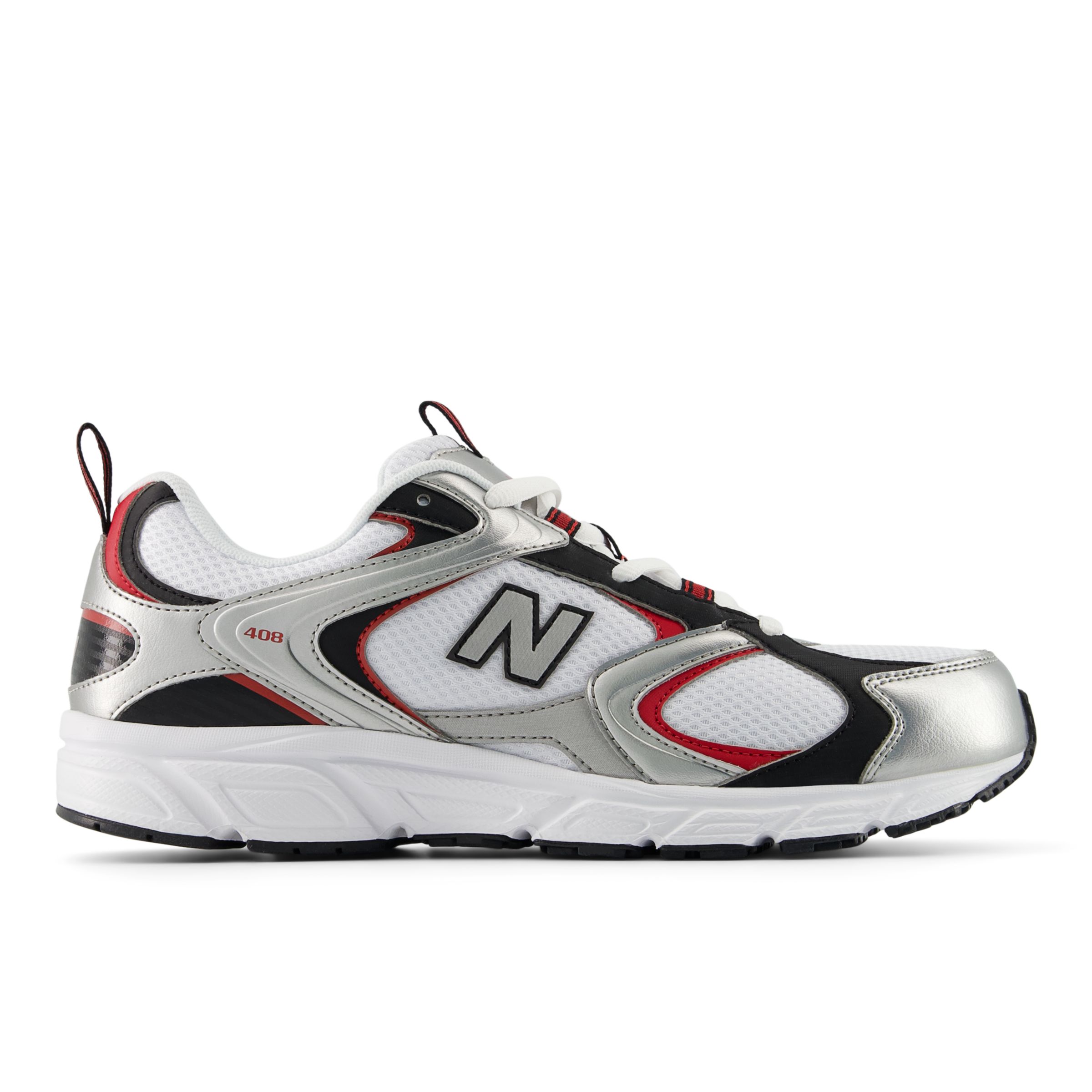 408, WHITE with SILVER METALLIC and SHADOW RED
