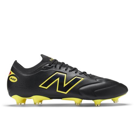 442 Elite Knit FG V3, Black with PUNCH YELLOW with FIRE CRACKER, U41FM4M3