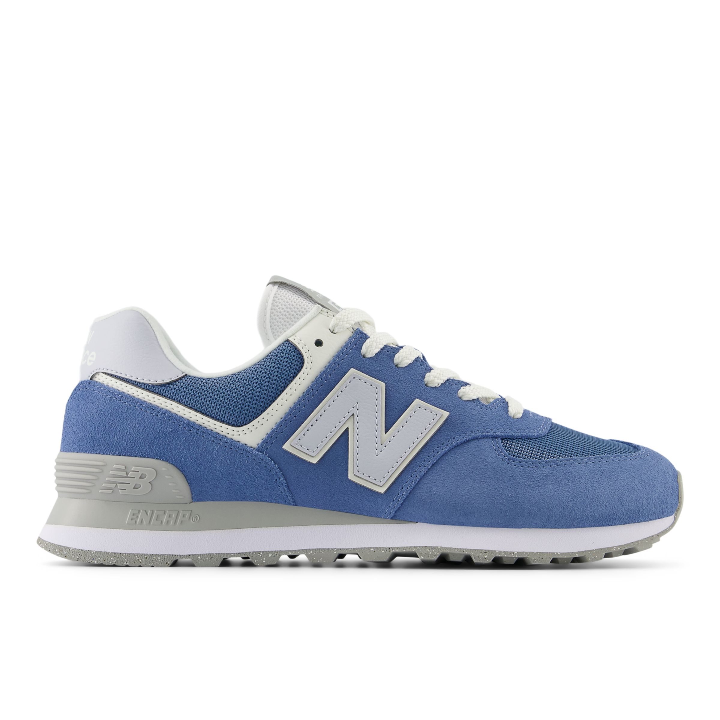 New Balance Unisex 574 in Blue/Grey/White Suede/Mesh, size 6