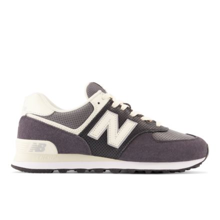 New balance 574 black best sale with tan