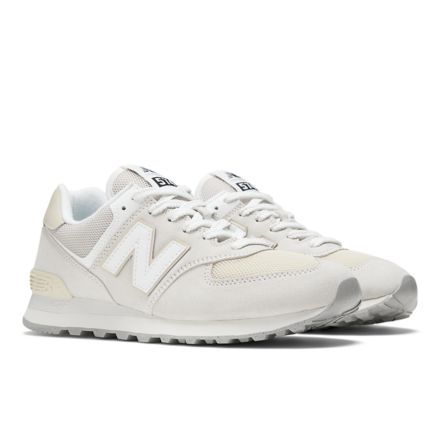 Unisex 574 Sneakers | White With Grey - New Balance