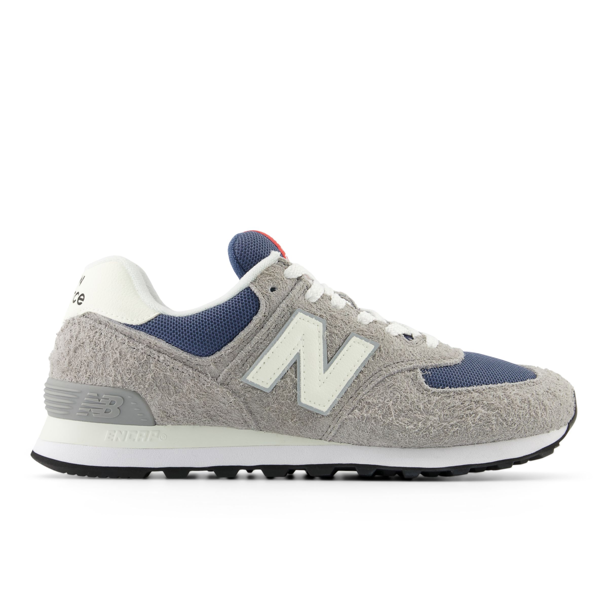 New Balance Men's 574 in Grey/White Suede/Mesh, size 9.5