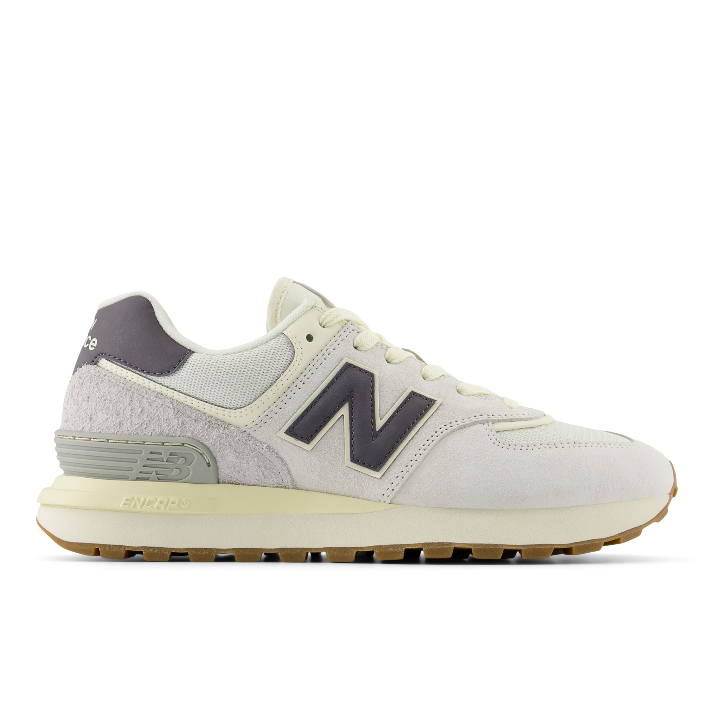 New Balance Men's 574 LEGACY in White/Grey Leather, size 12.5