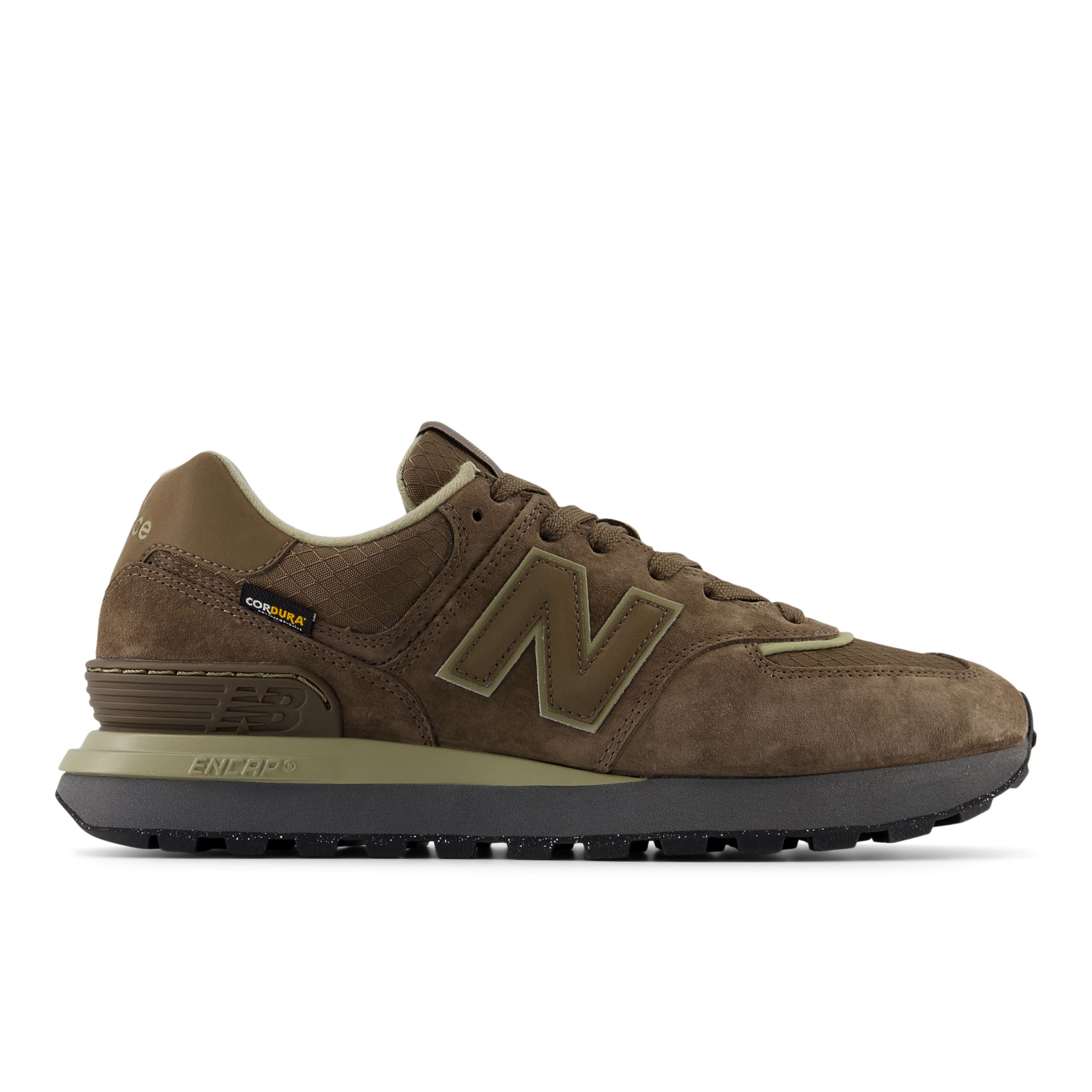 New Balance Men's 574 LEGACY in Brown/Green Leather, size 9