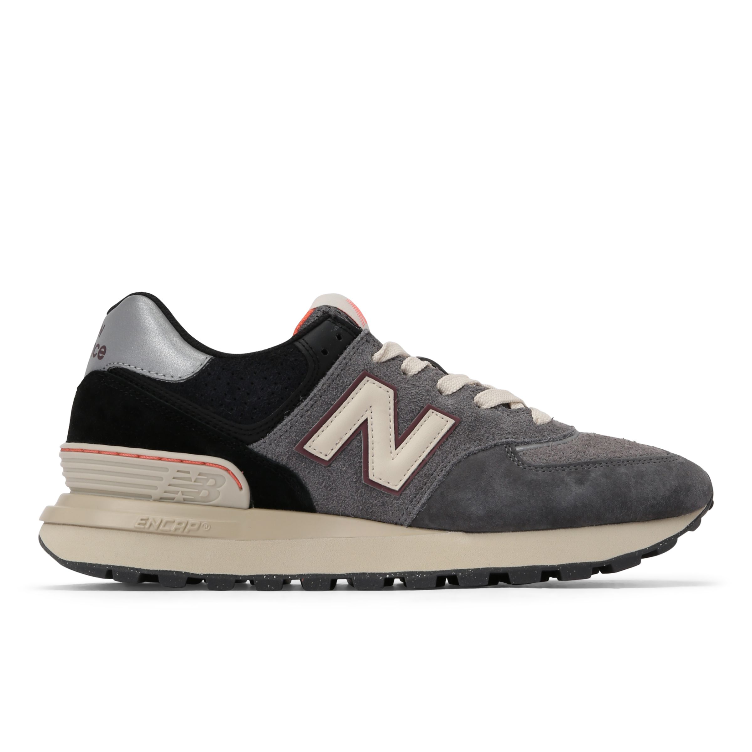 New Balance Men's 574 LEGACY in Grey/Black Suede/Mesh, size 7