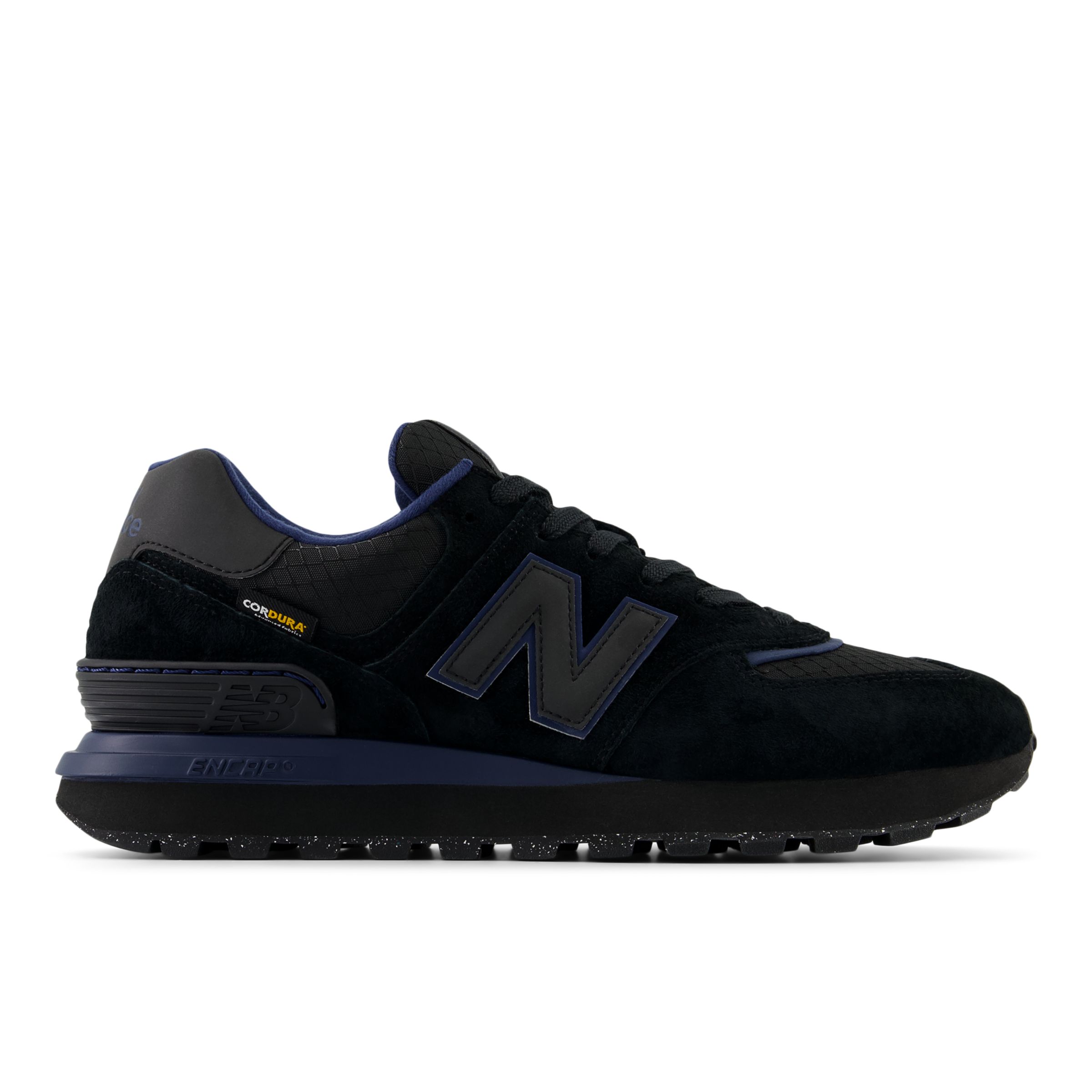 New Balance Men's 574 LEGACY in Black Leather, size 6.5