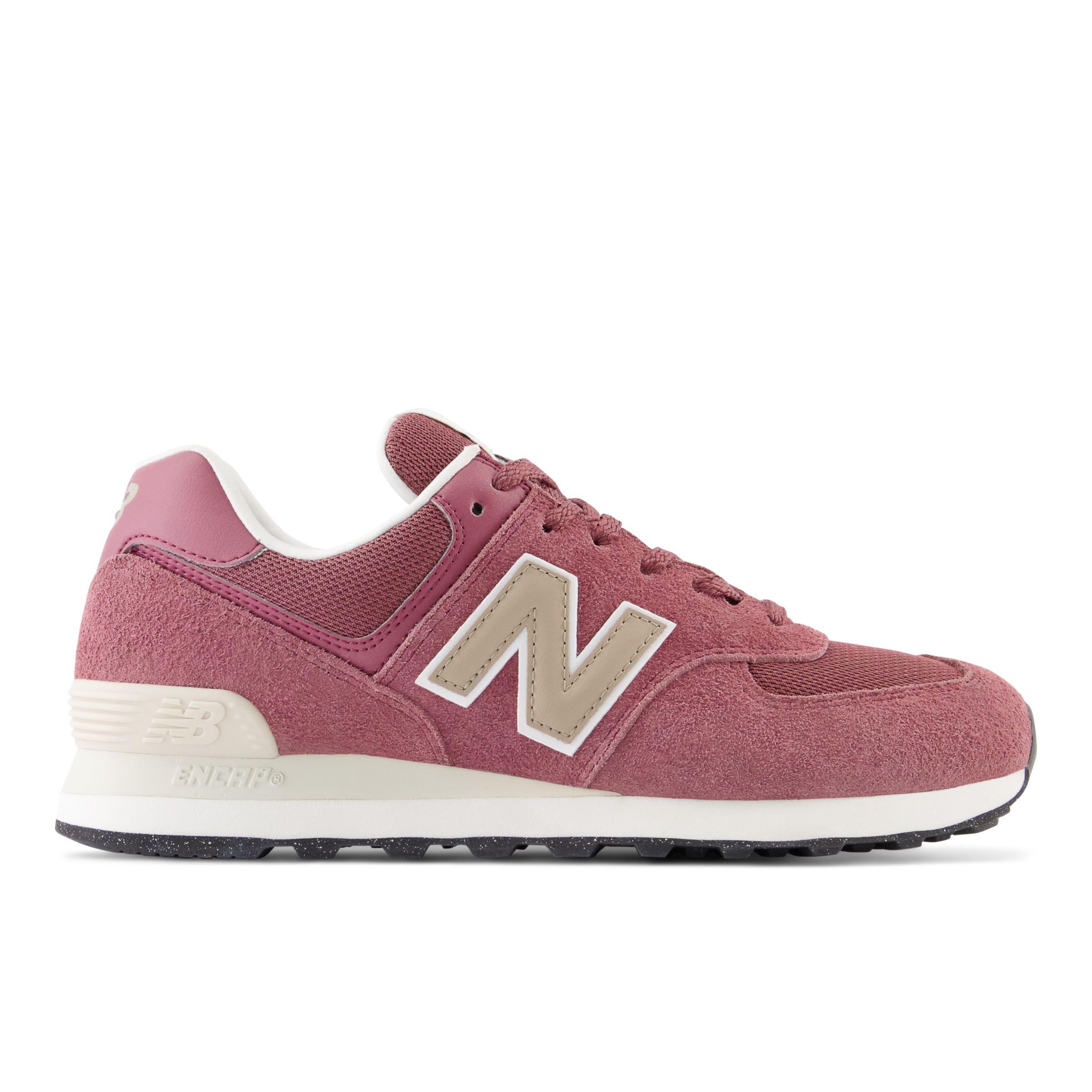 New Balance Unisexe 574 en Rouge/Marron, Suede/Mesh, Taille 44.5 Large