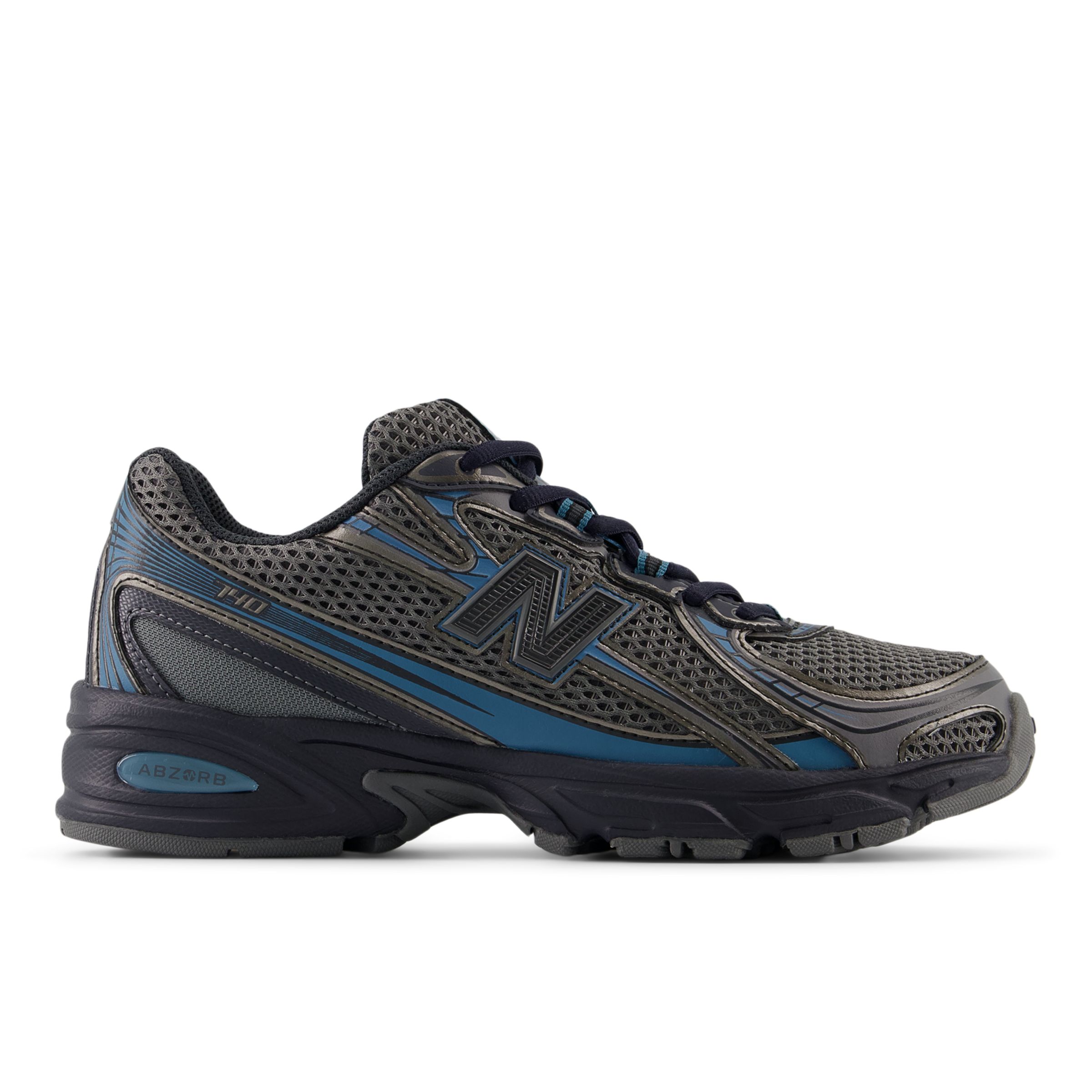 New Balance Unisex 740 in Grey/Blue/Black Synthetic, size 8.5