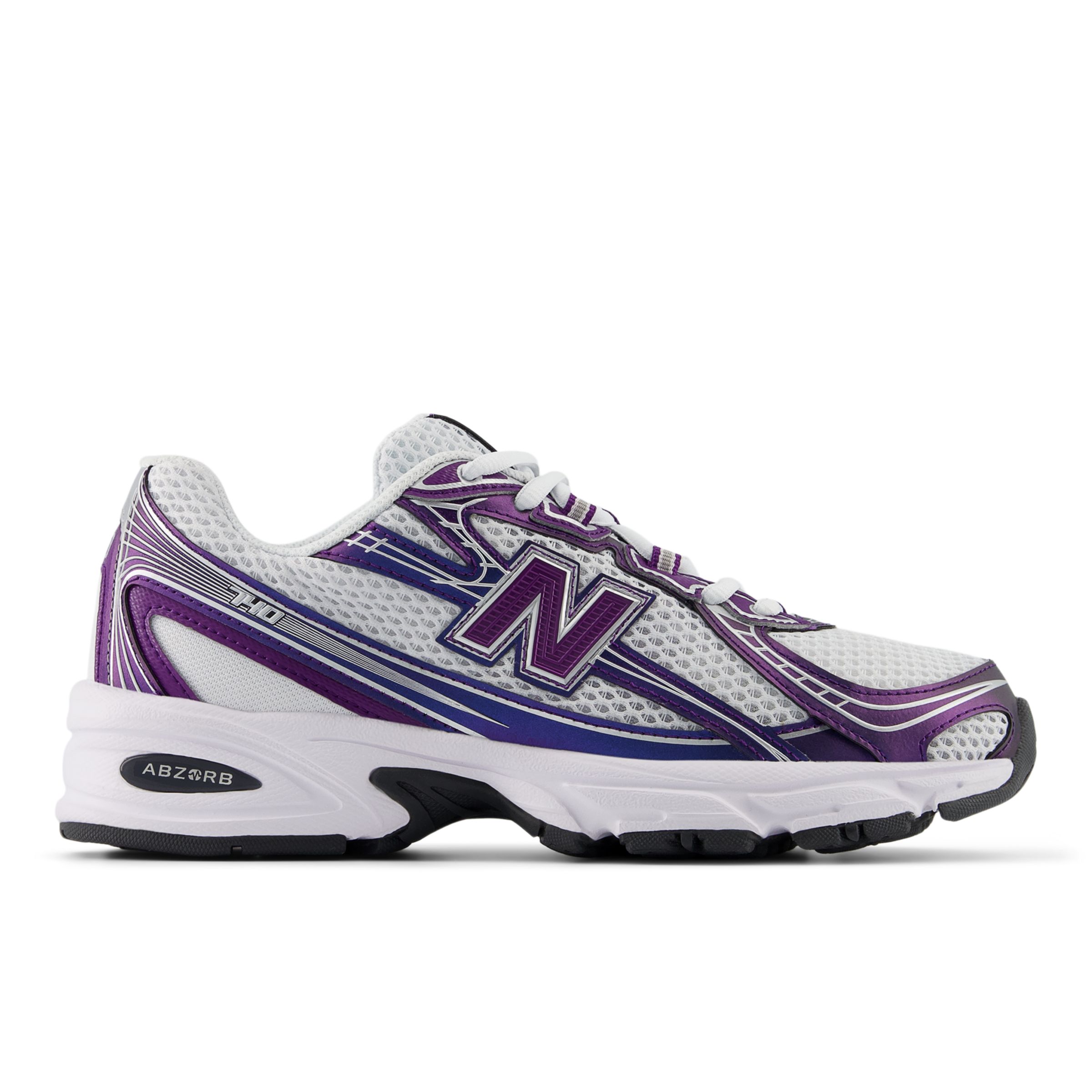 New Balance Unisex 740 in Purple/White/Black Synthetic, size 7.5